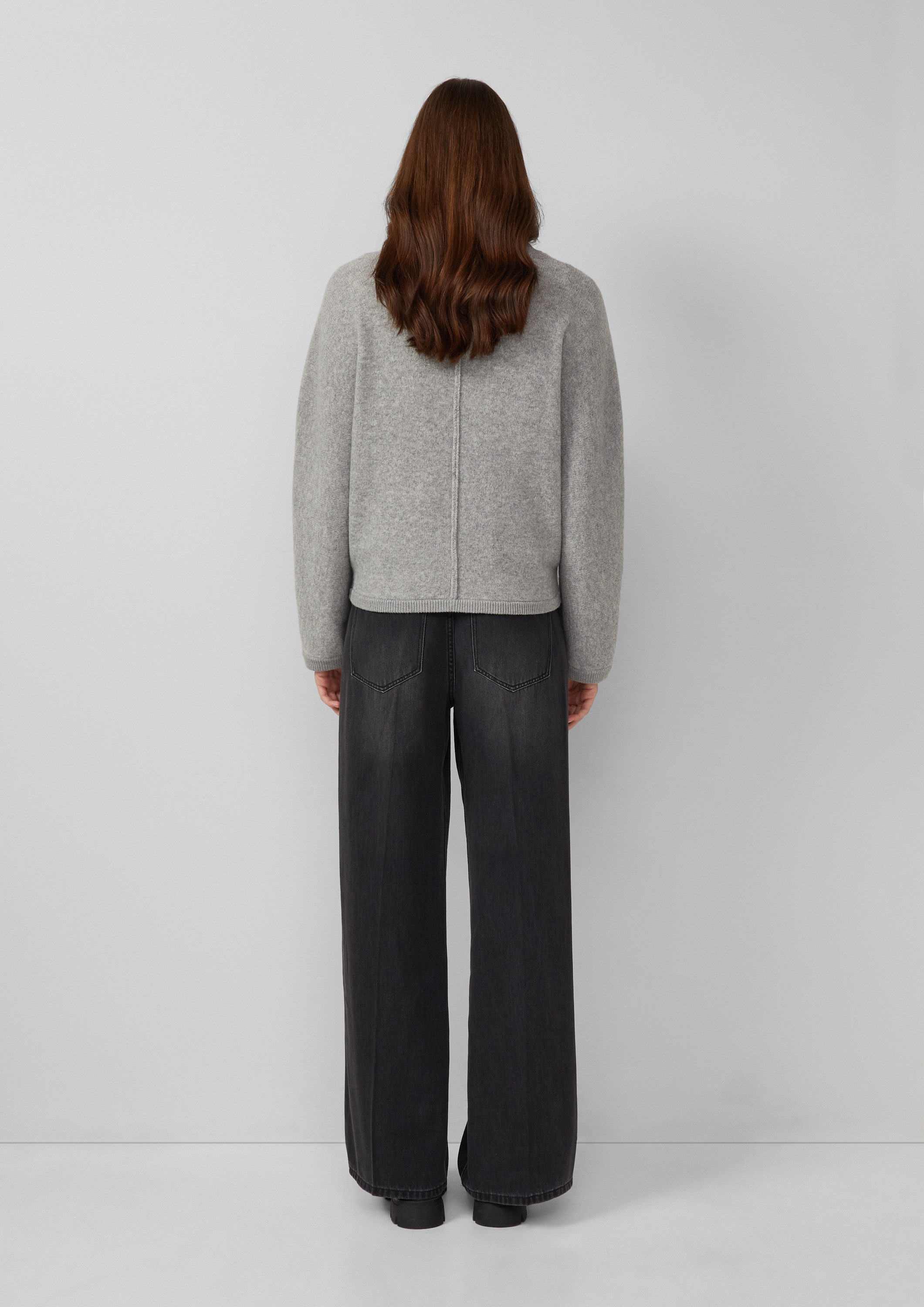 s.Oliver Cardigan Strickjacke Weiche Strickjacke aus Wollmix mit Rippbündchen