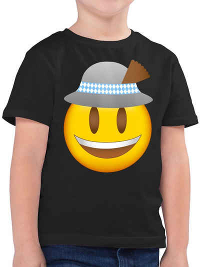 Shirtracer T-Shirt Oktoberfest Emoticon mit Hut Mode für Oktoberfest Kinder Outfit