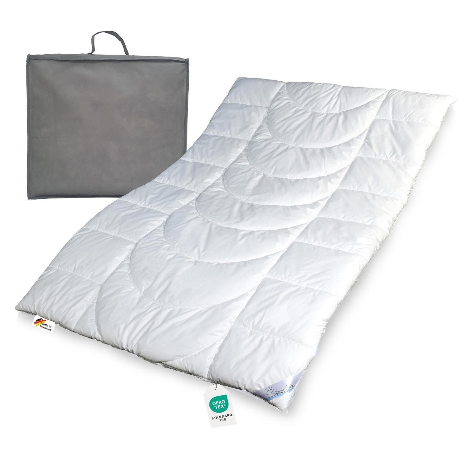 Sympathica Microfaserbettdecke Warme Allergiker Winter Bettdecke Duo Steppbett Klimafaser 135x200 60°, Hergestellt in Deutschland