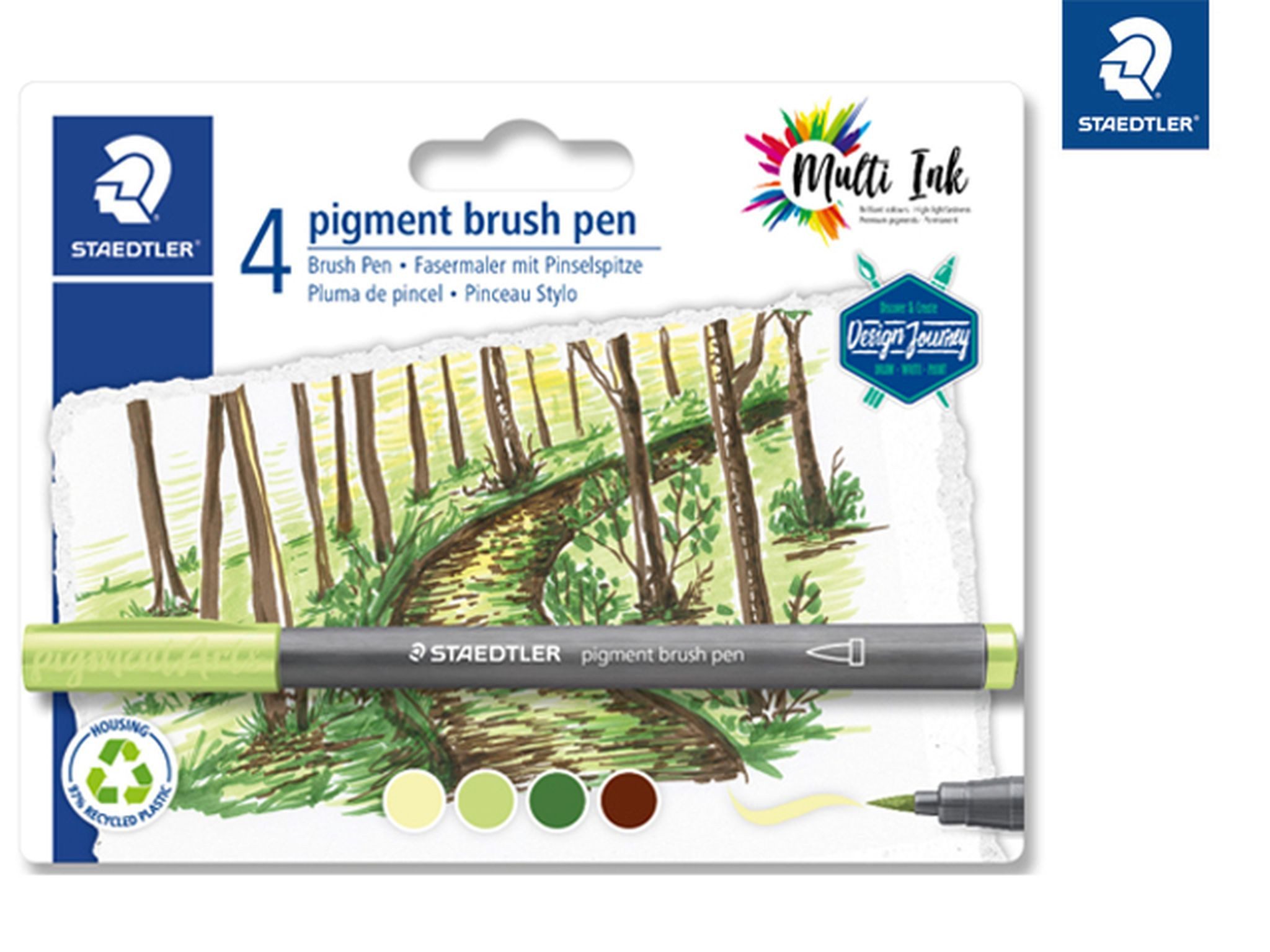 STAEDTLER Malstift Staedtler Brush Pens "Forest Colours" 4 ST