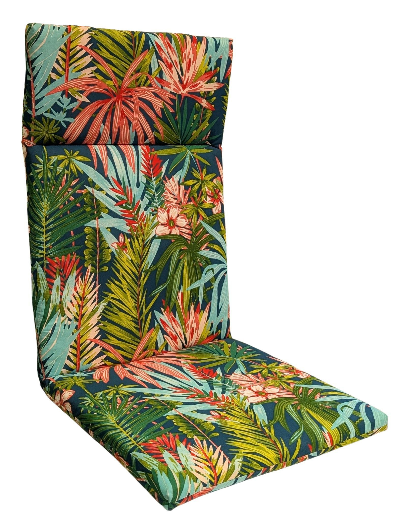 Schwienhorst Hochlehnerauflage Schwienhorst Hochlehner-Auflage Hawaii 120 x 50 x 4 cm, 100% Baumwoll