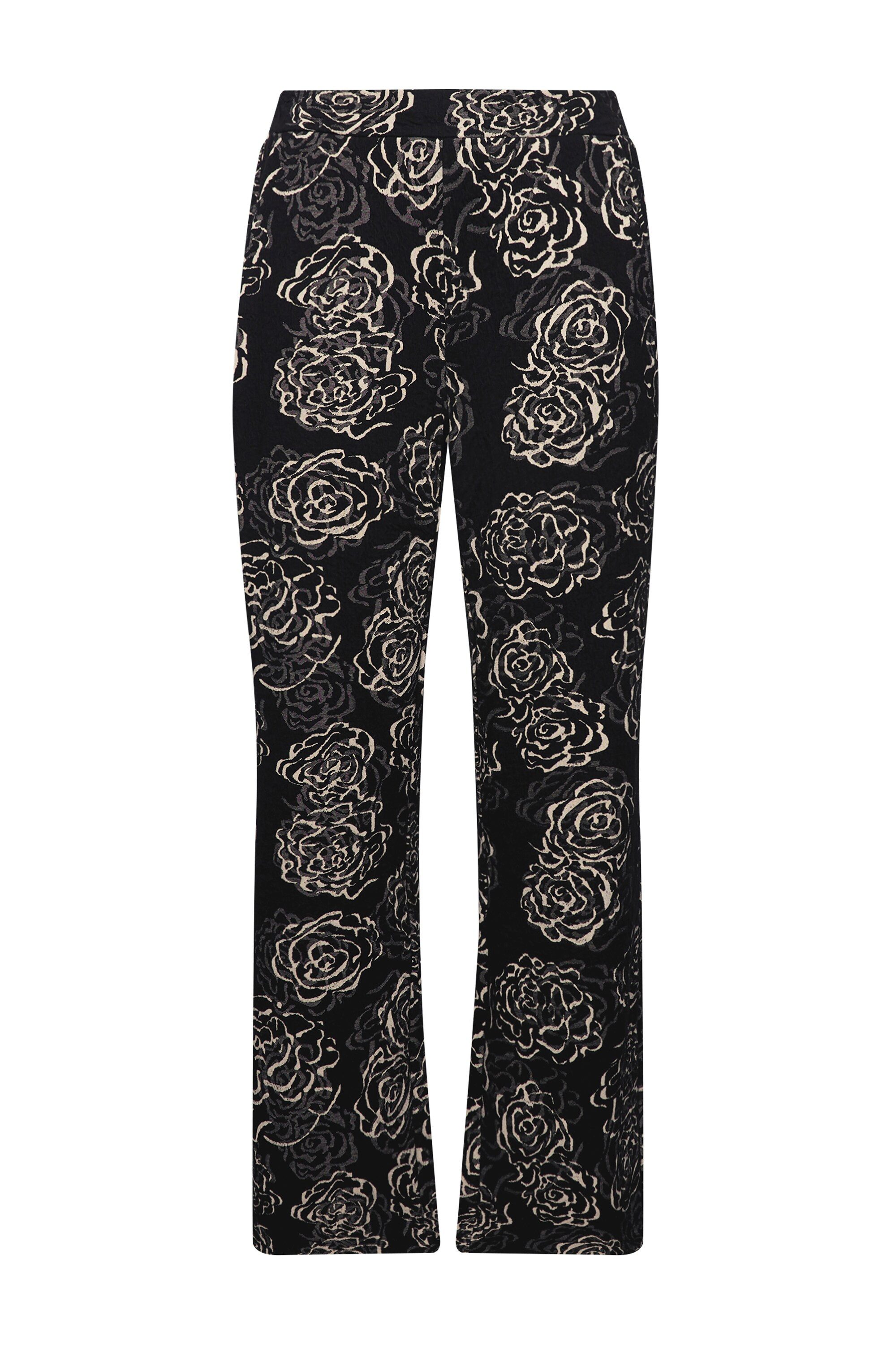Ulla Popken Funktionshose Jacquard-Jerseyhose Blüten weites günstig online kaufen