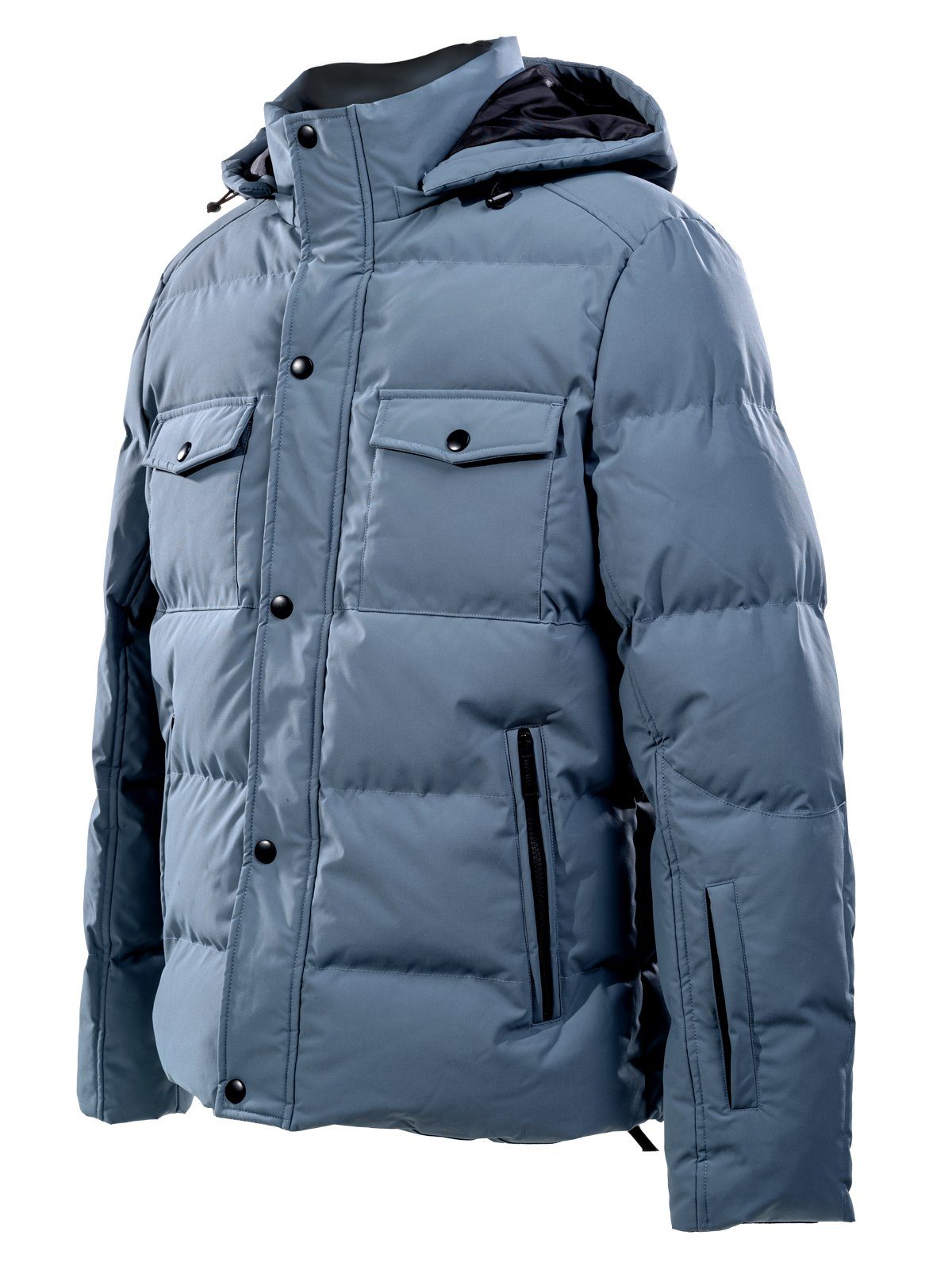 Poolman Winterjacke Winterjacke mit Kapuze mit abnehmbarer Kapuze und Stehkragen, Reißverschlusstasche am Ärmel