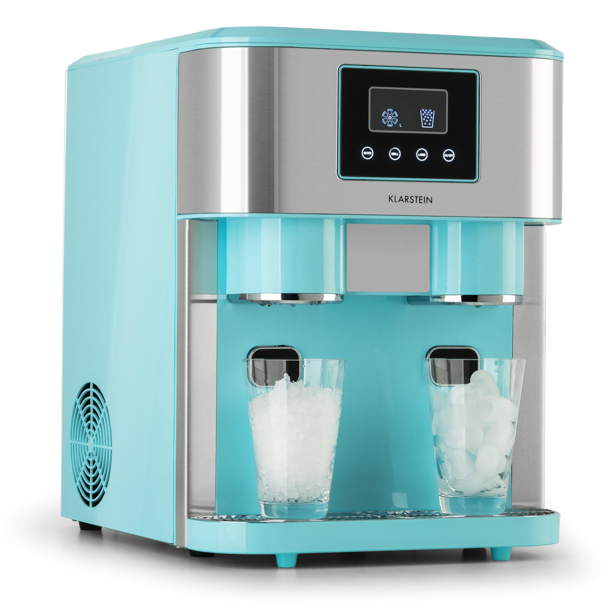 Klarstein Eiswürfelmaschine Eiszeit Crush, Eiswürfelmaschine mit Crushed Ice Eiswürfelbereiter Ice Cube Maker
