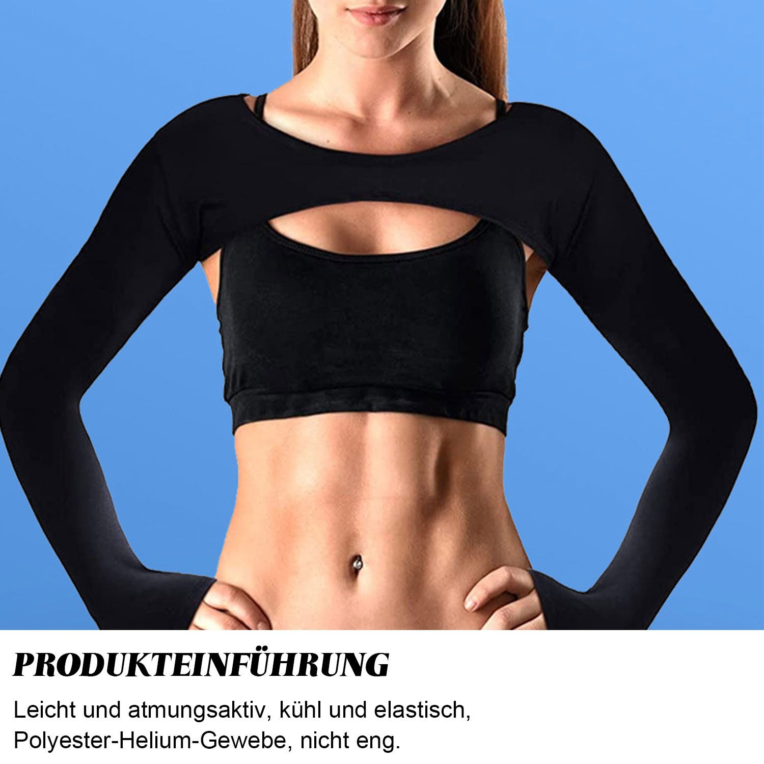 Refttenw Armstulpen Sommer Armlinge Radsport Herren Damen UV-schutz Fingerlöchern 2-St Kurze Sonnenschutzoberteile