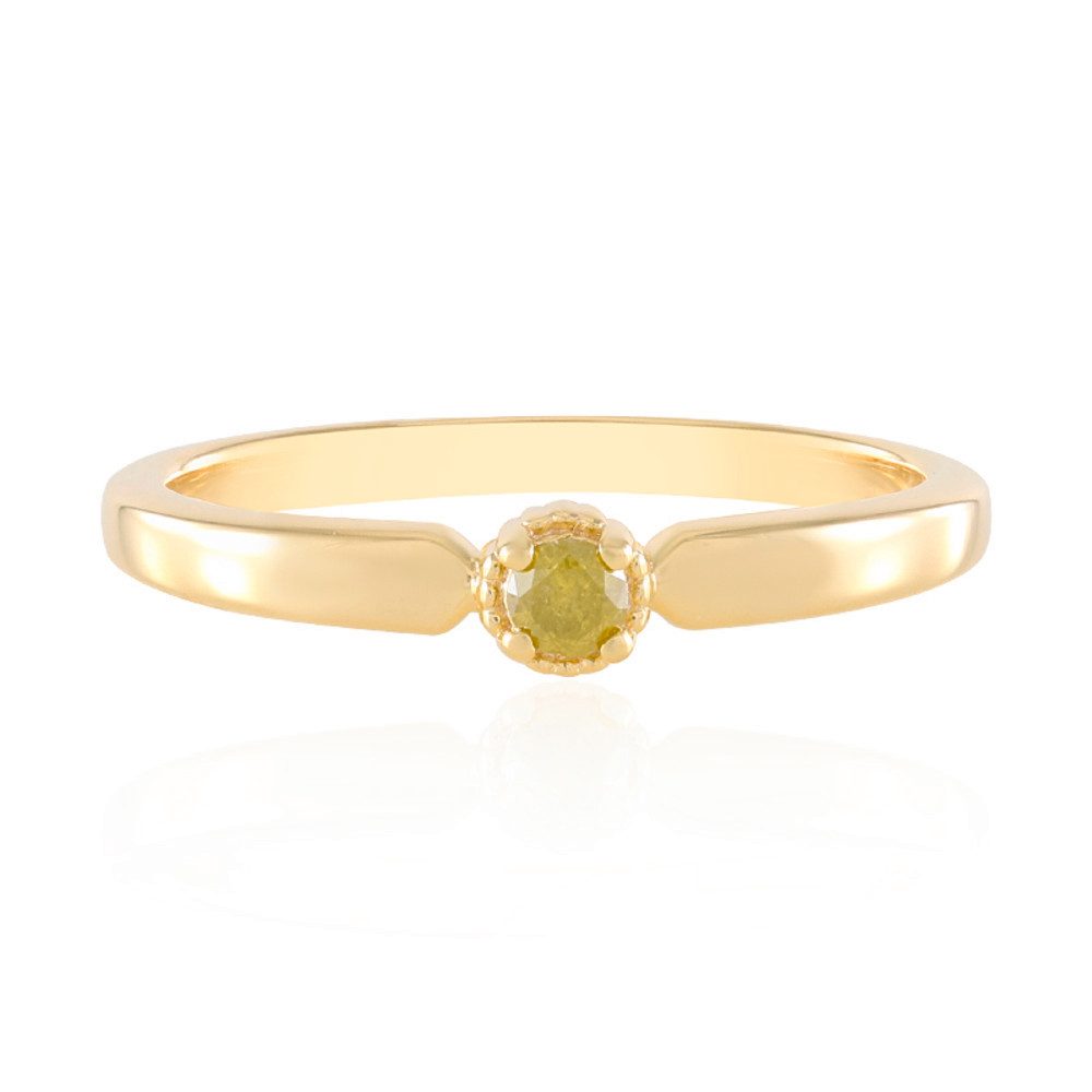 Cavill Diamantring Cavill Ring 0,085 ct I3 Gelb Diamant, vergoldetes 925 Silber, Brillant (1-tlg)