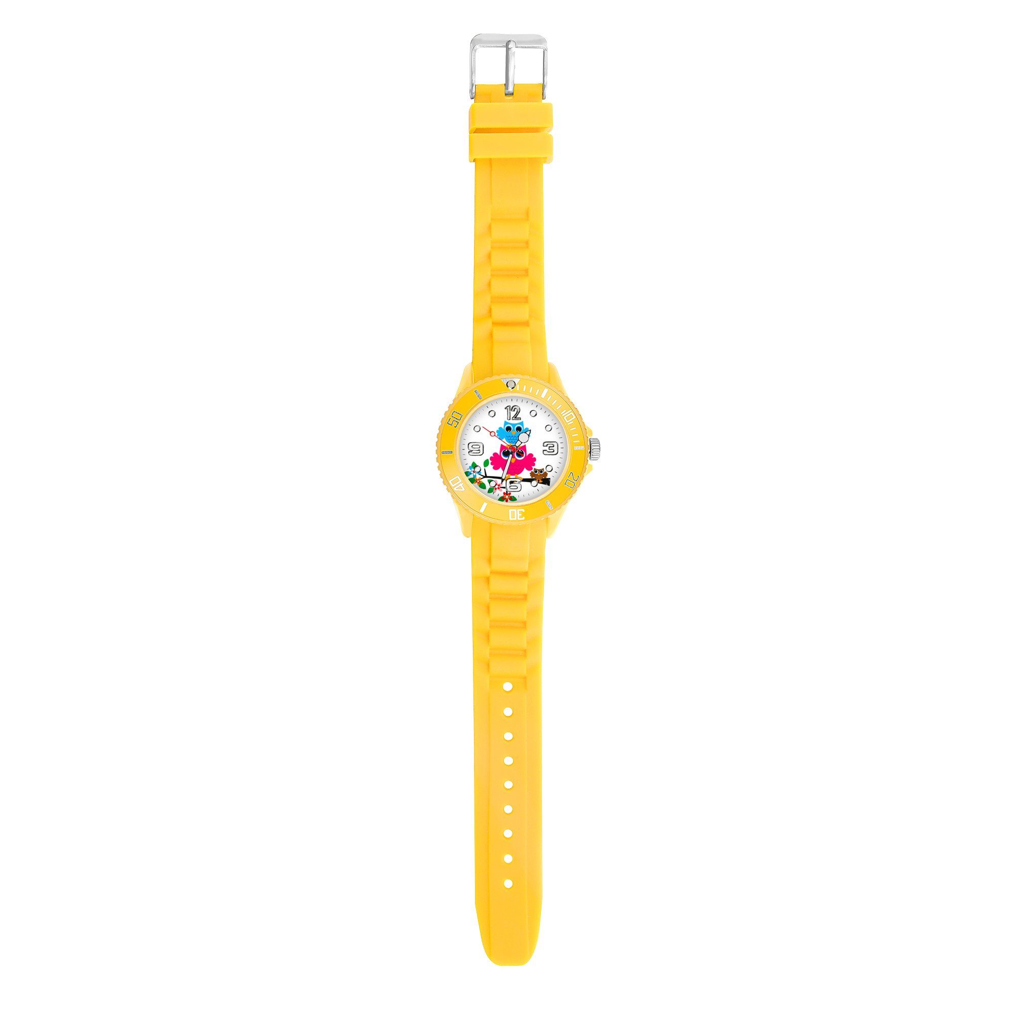 Taffstyle Quarzuhr Kinder Armbanduhr Silikon Eulen Analog Uhr Bunt, Mädchen Sportuhr Bunte Kinderuhr Farbige Lernuhr Eule Silikonuhr Süß