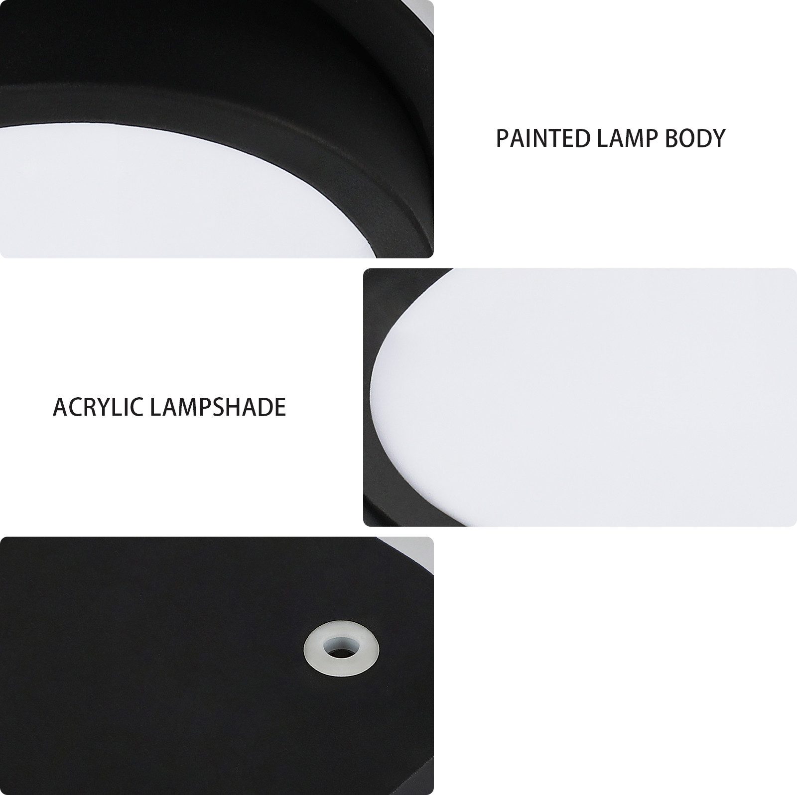 JDONG LED Deckenleuchte Schwarz/Weiß 30/32cm Deckenlampe 4000K 2000LM Neutralweiß Lampe, LED fest integriert, Tageslichtweiß, für Küche Balkon Flur Schlafzimmer – Bild 4 von 5