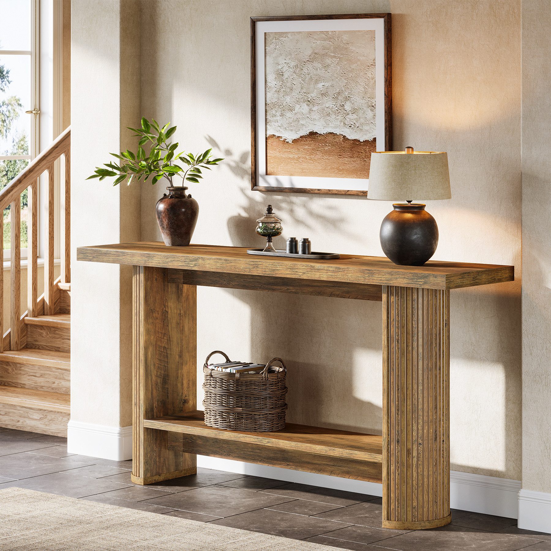Tribesigns Konsolentisch 140 cm Moderner Konsolentisch, Schmaler Flurtisch günstig online kaufen