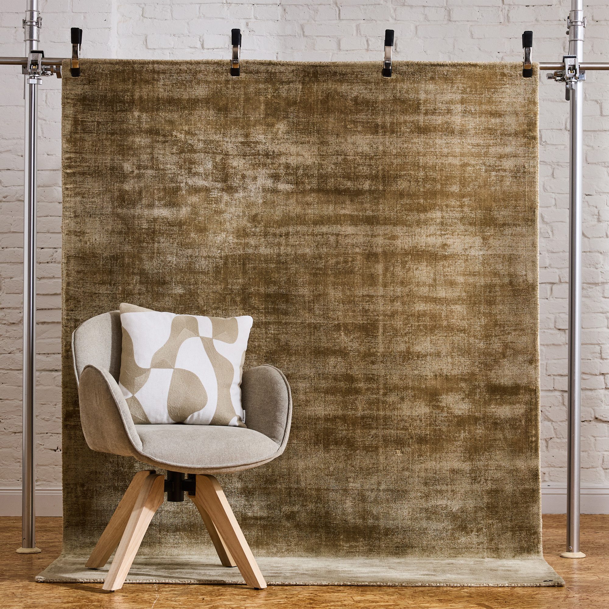 TOM TAILOR HOME Teppich Shine uni, rechteckig, Höhe: 8 mm, Handweb Teppich, 100% Viskose, handgewebt, mit elegantem Schimmer