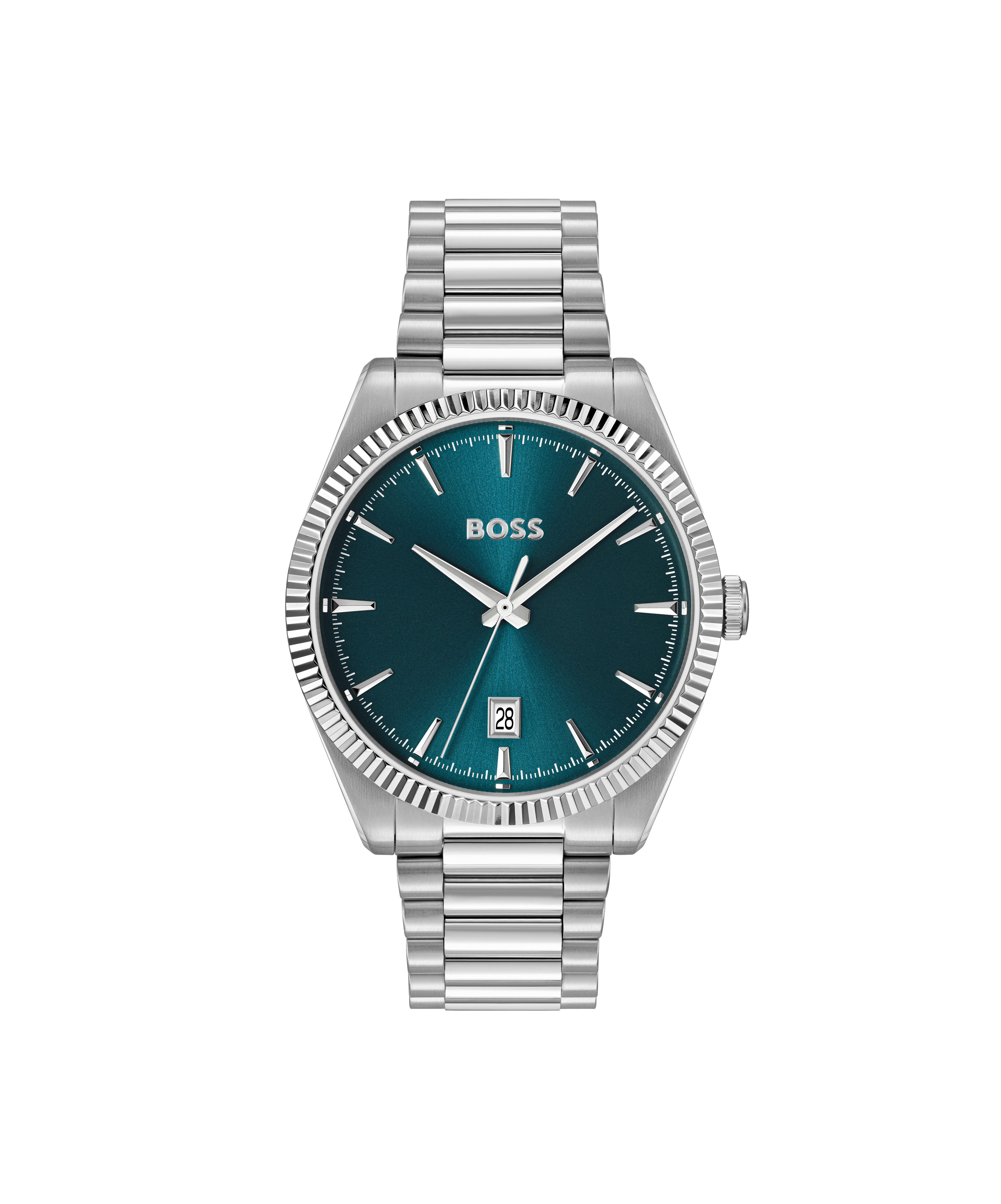 BOSS Quarzuhr CHESWICK 1514309, Armbanduhr, Herrenuhr, Edelstahlarmband, analog, Tag