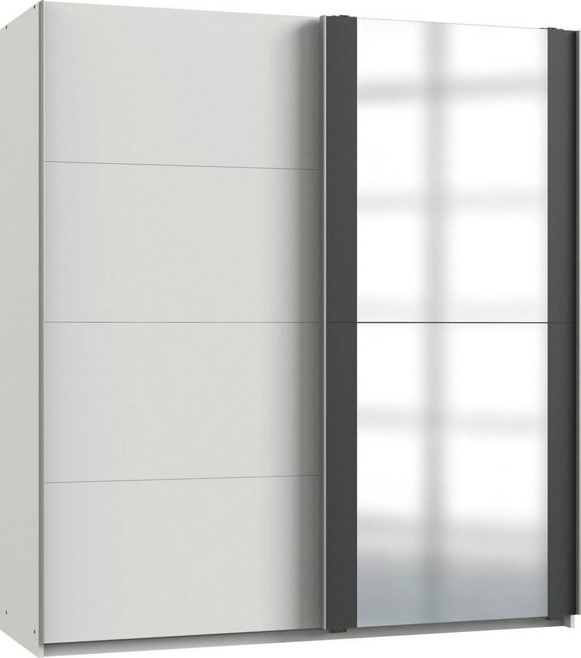 Wimex Schwebetürenschrank Billstedt 180cm weiß graphit Spiegel