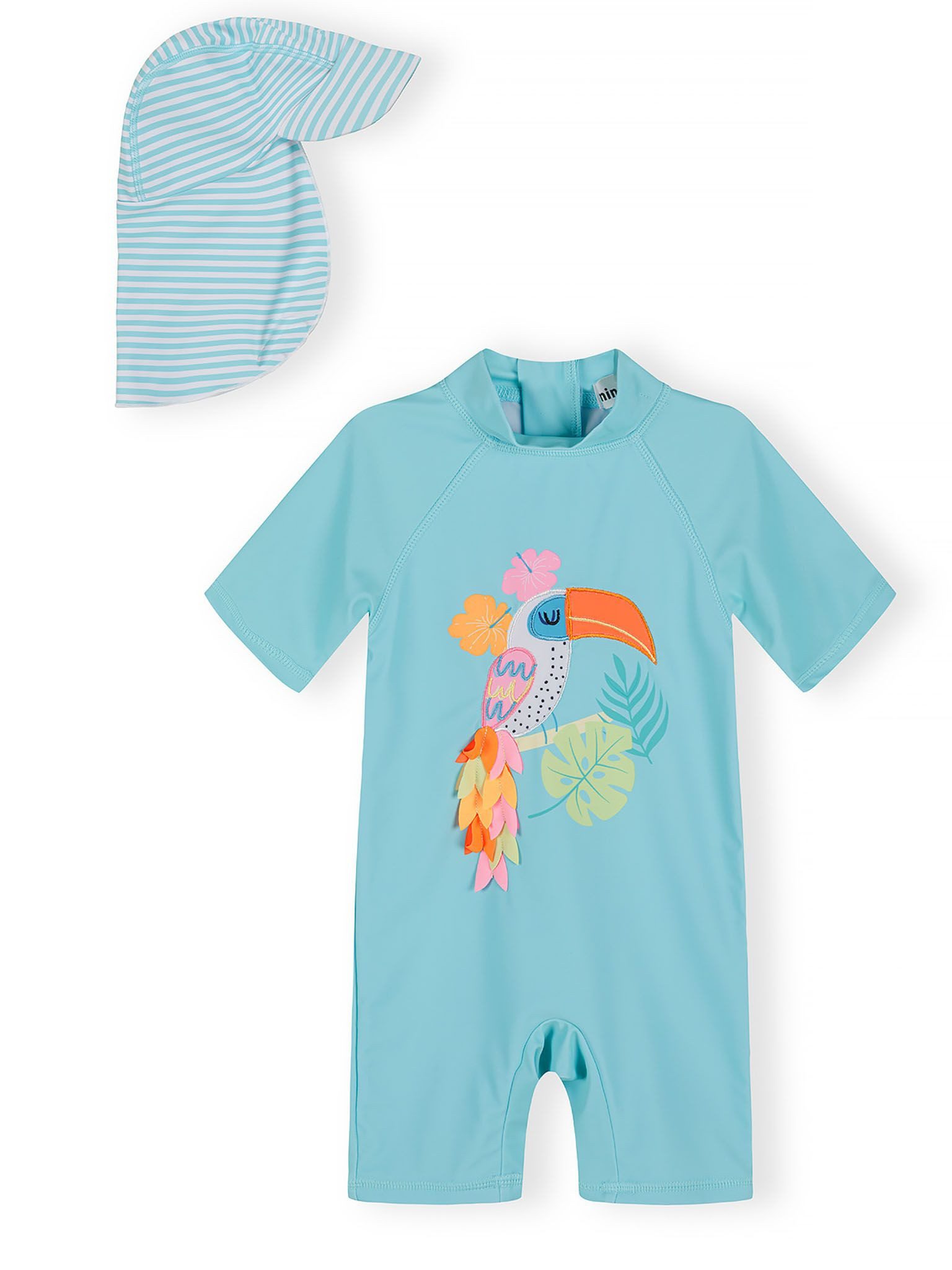 MINOTI Schwimmanzug UPF 50+ Mädchen-Badeanzug mit Mütze (2-tlg)