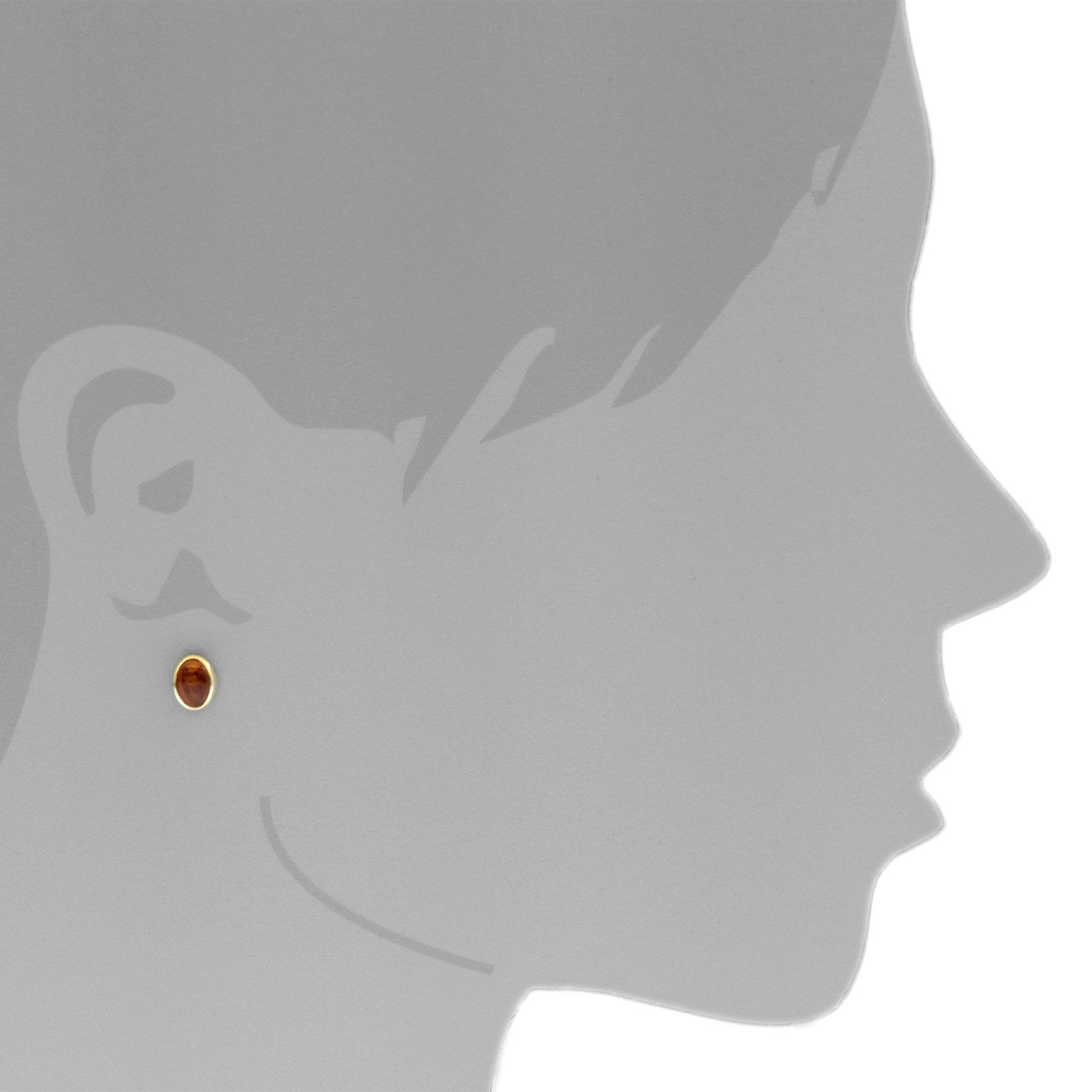 OSTSEE-SCHMUCK Paar Ohrstecker Ostsee-Schmuck Ohrstecker Classic 8 x 6 mm (2-tlg)