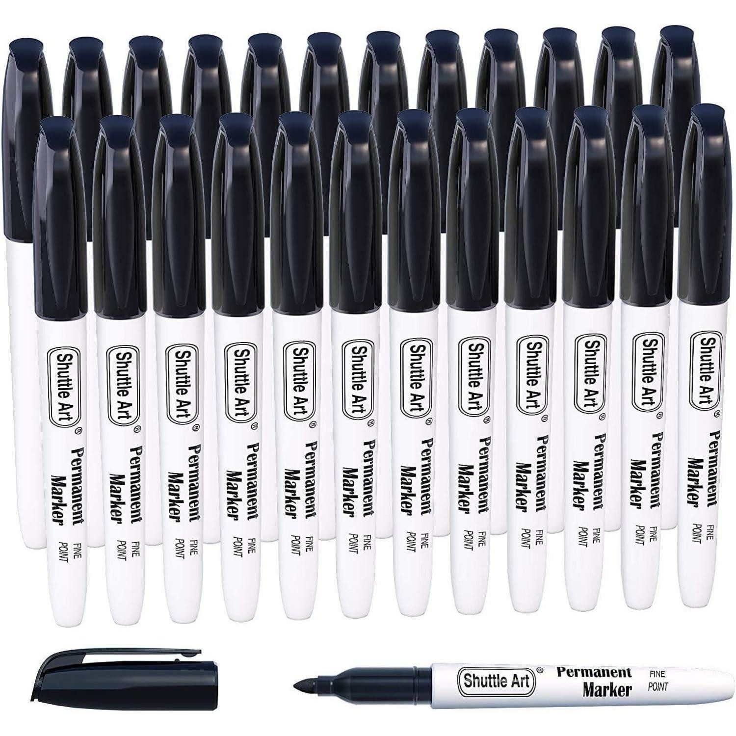 LuxusKollektion Permanentmarker 24 schwarze Permanentmarker wasserfest feine Spitze Filzstifte