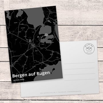 Mr. & Mrs. Panda Postkarte Bergen auf Rügen - Geschenk, Dorf, Stadt Dorf Karte Landkarte Map Sta