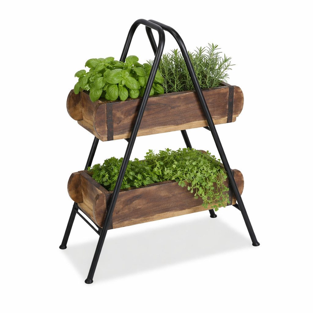 Marrakesch Orient & Mediterran Interior Etagere Industrial Ziegelform-Ständer Sanremo edel aus Eisen in Schwarz 52 cm, Metall, (1-tlg), Handarbeit