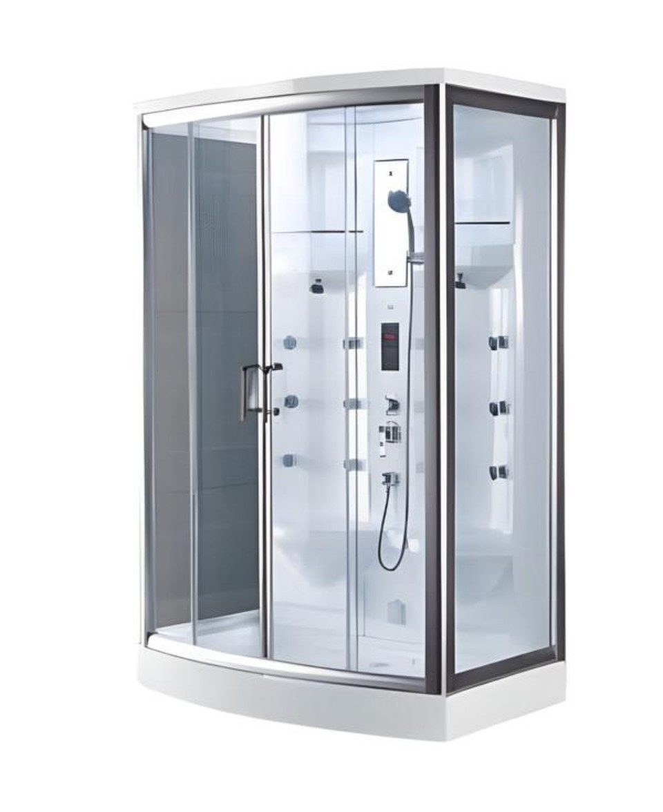 Xlmoebel Dampfdusche XLMOEBEL Multifunktionsdusche aus Acryl und Glas mit Massagedüsen, BxT: 92x142 cm, 1-tlg., Multifunktionsdusche, Made in Europa