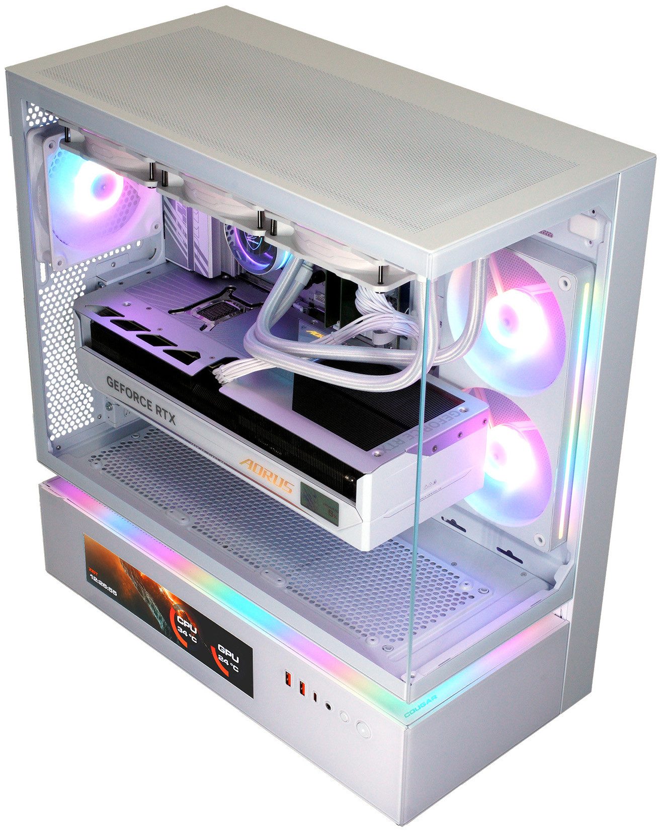 Cougar CFV235 Vision WT 8128 AMD Ryzen 9 9950X3D 32GB DDR5 2TB SSD RTX 5090 Gaming-PC (AMD Ryzen 9 9950X3D2, RTX 5090, 32 GB RAM, 2000 GB SSD, Wasserkühlung, Windows 11, DDR5 RAM, Wasserkühlung)