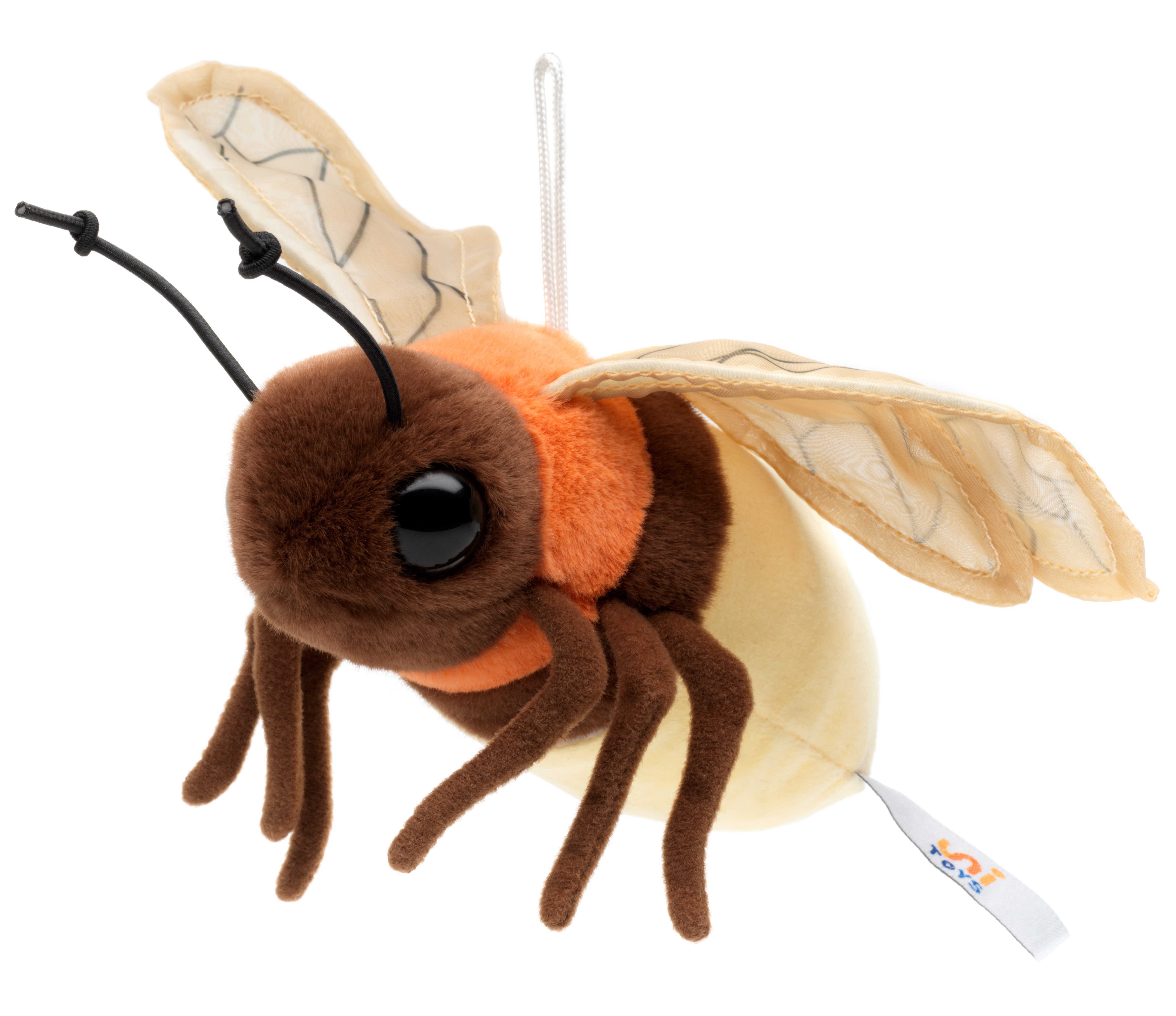 Uni-Toys Kuscheltier Glühwürmchen - Mit Licht oder fluoreszierender Plüsch - 17 cm, zu 100 % recyceltes Füllmaterial