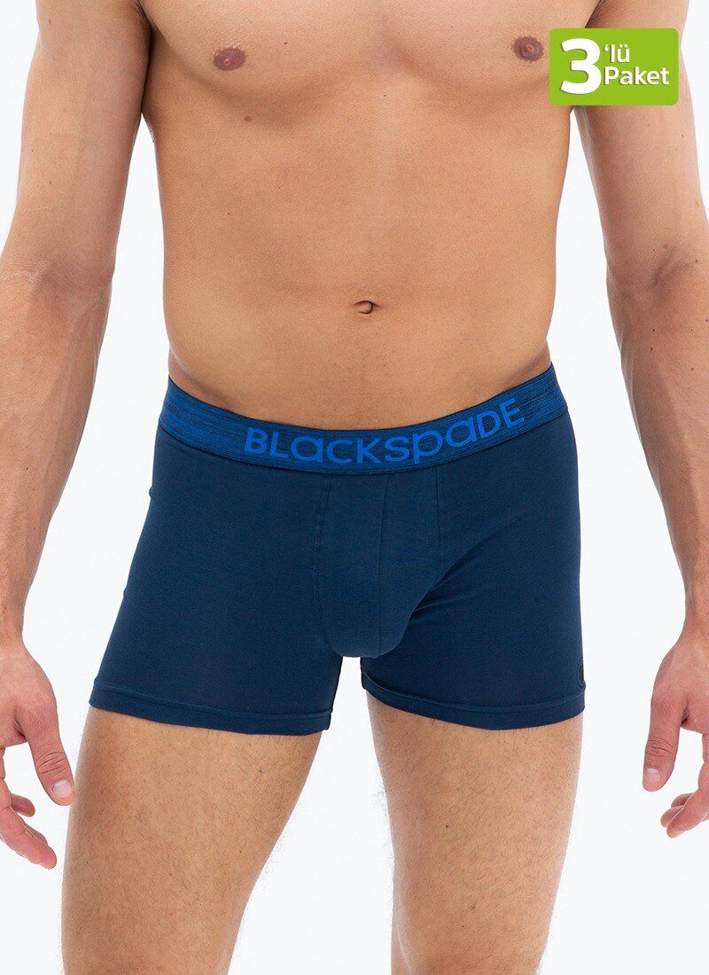 BlackSpade Boxer Herren Boxer Shorts 3er-Pack - Grau Blau Schwarz – Bild 5 von 5