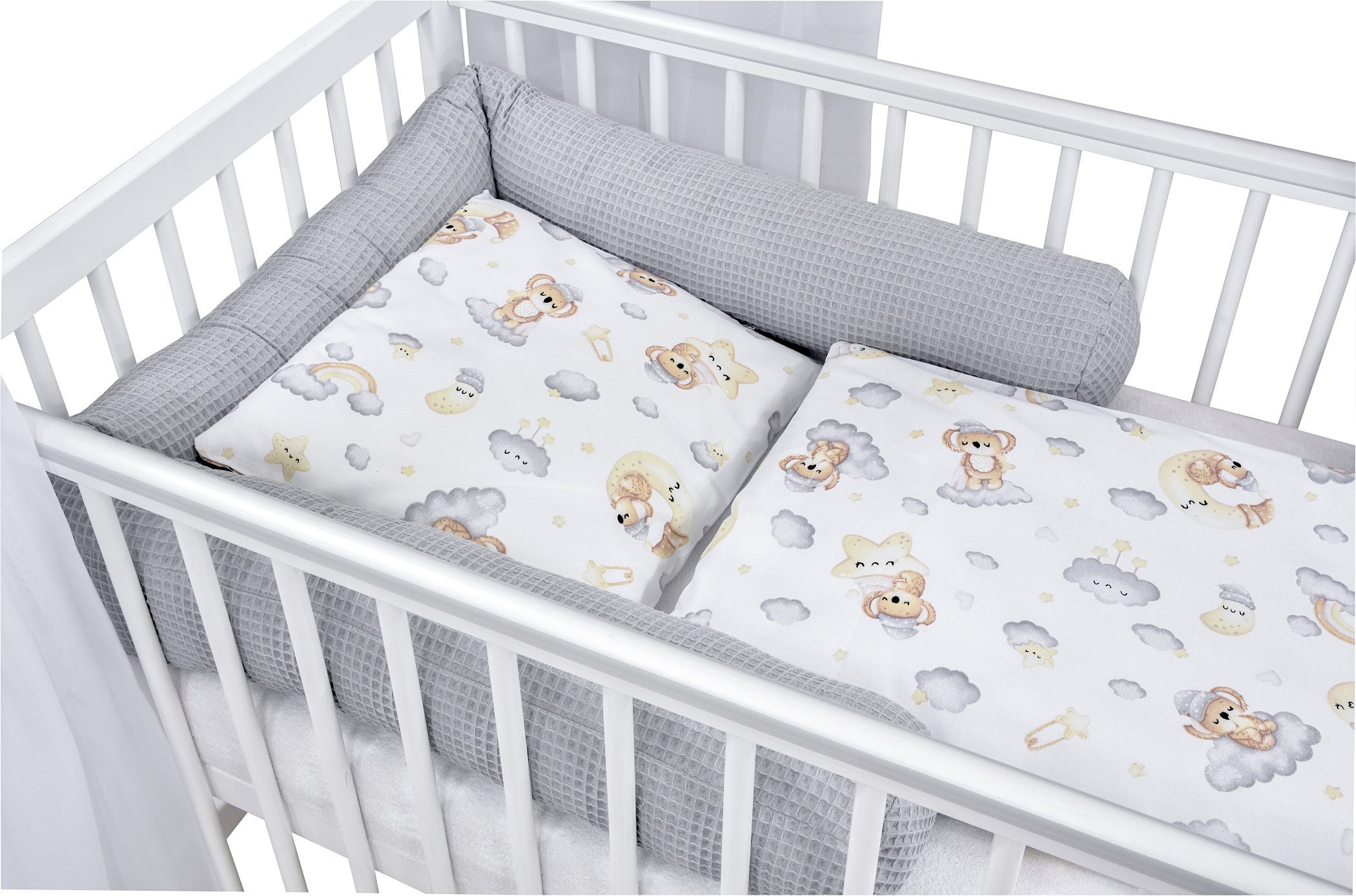 Baby-Delux Komplettbett Hausbett Babybett Komplettset Waffelpique, 12-tlg., günstig online kaufen
