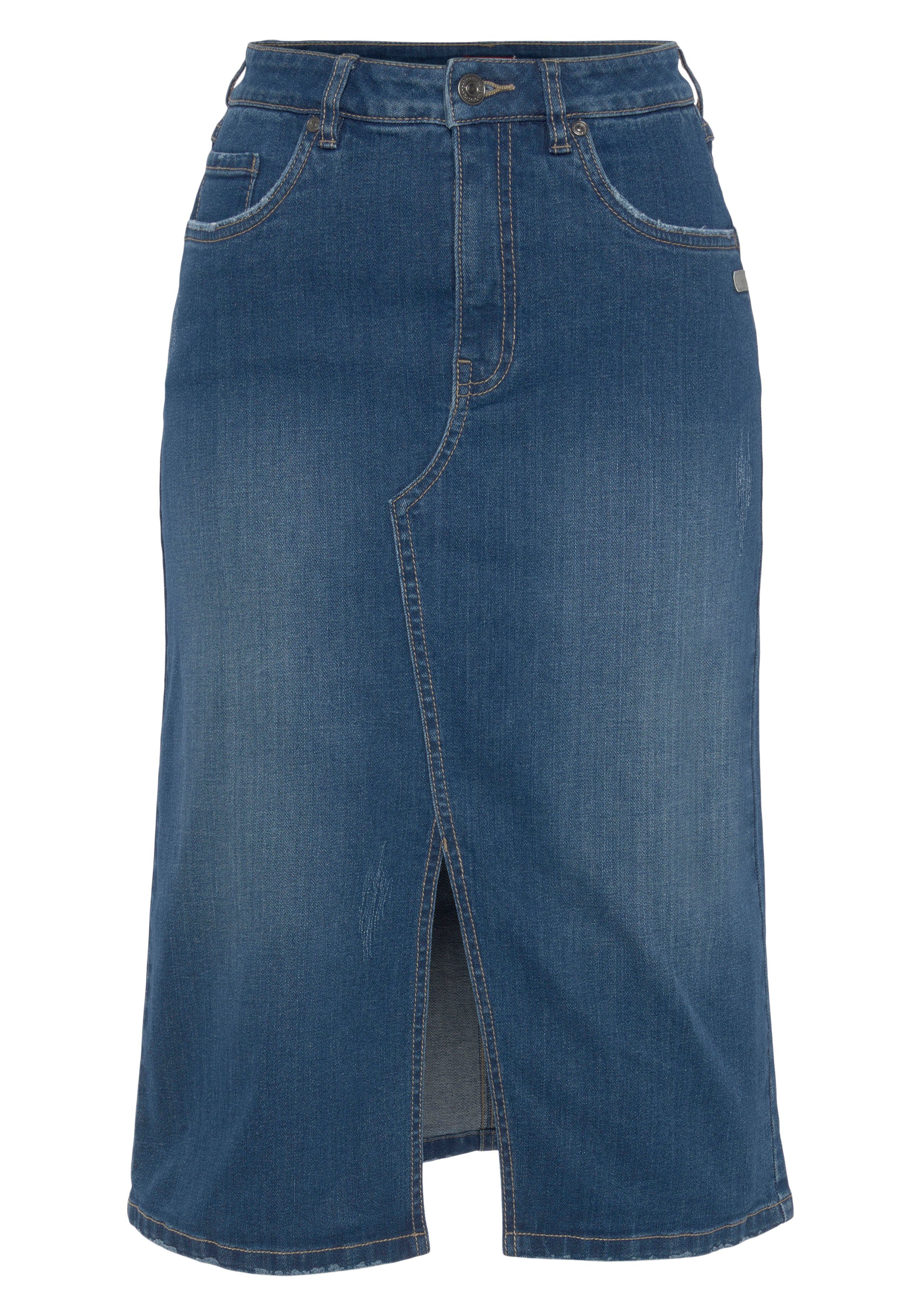 KangaROOS Jeansrock in Midilänge mit Schlitz. Reduzierter Preis € 40,99. Unverbindliche Preisempfehlung € 49,99, (€ 40,99 pro 1 Stk)