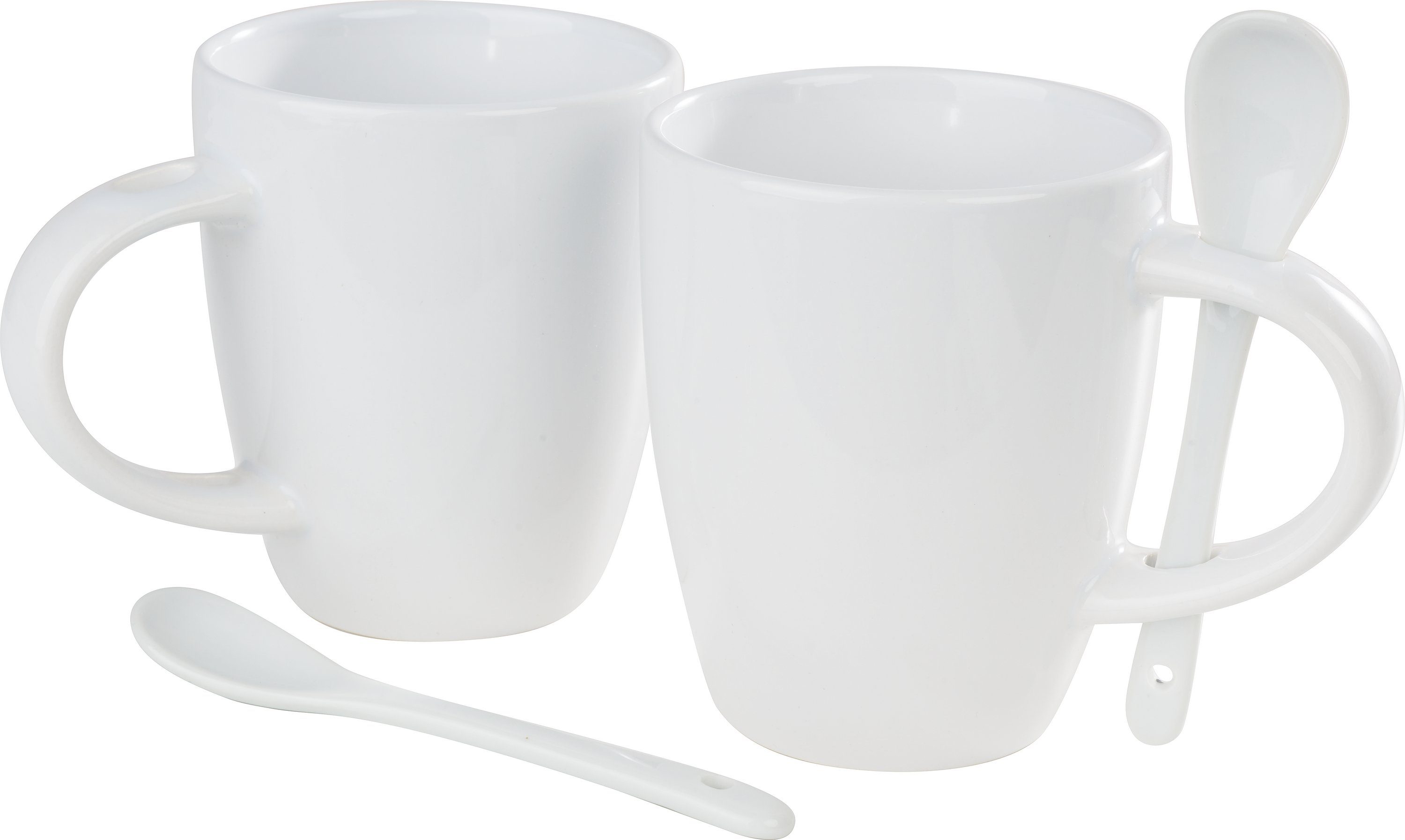 VBS Tasse, 4-tlg., Porzellan, mit Löffel, 2 Stück
