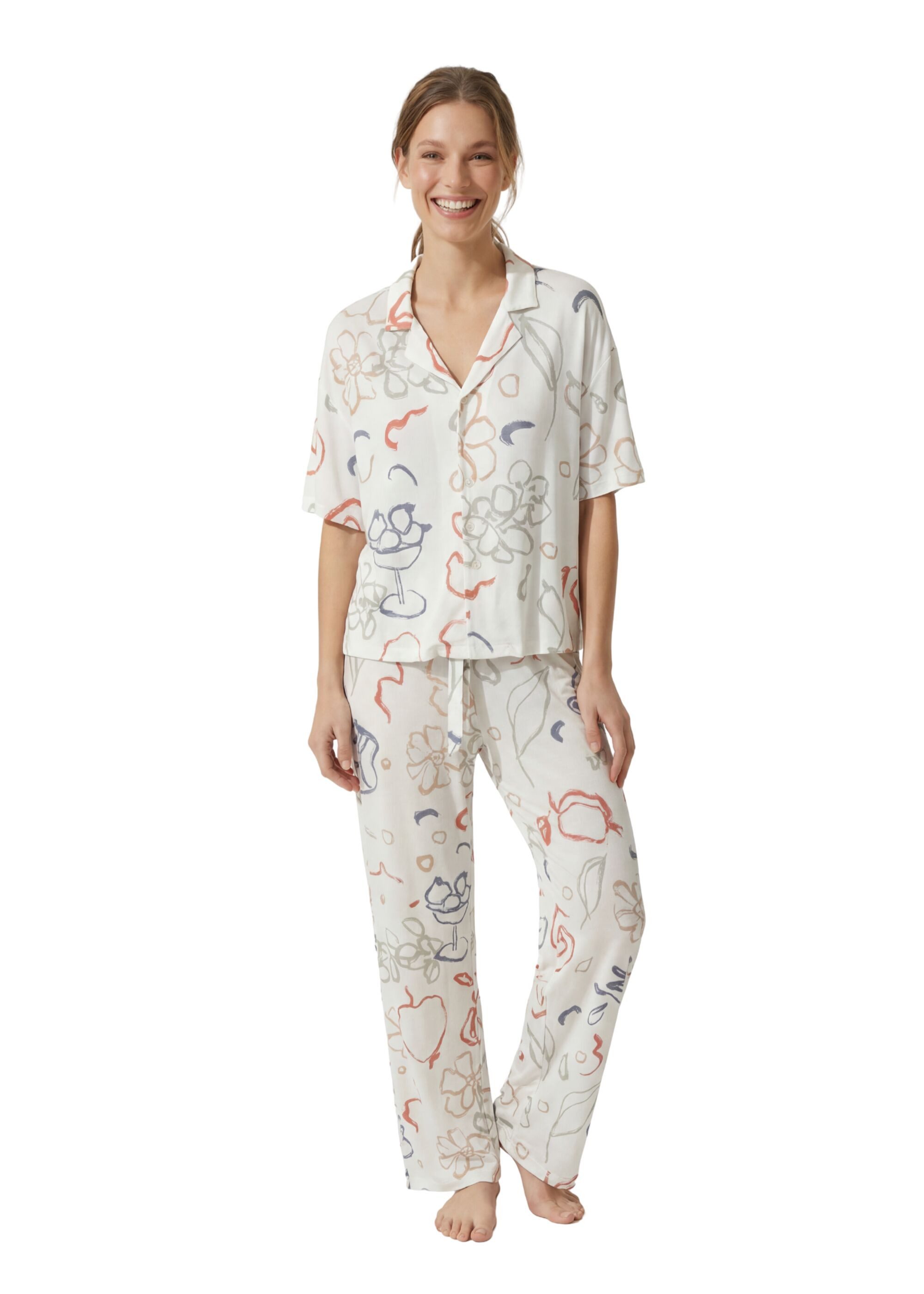 MYJAMA Schlafhose Bella long mit Künstlerdesign