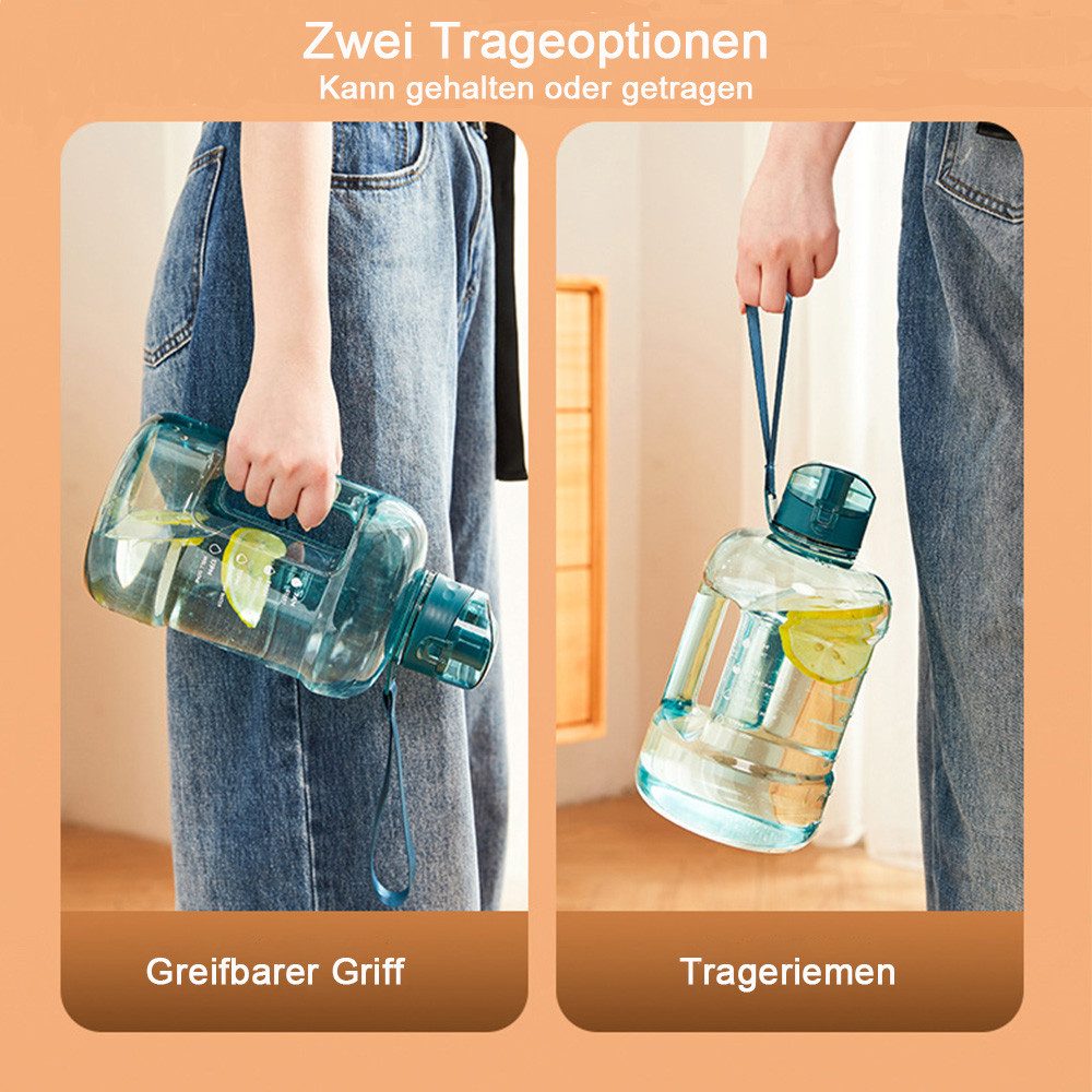 TUWENA Trinkflasche 2,3-L-Wasserflasche mit großem Fassungsvermögen, Sport-Wasserflasche