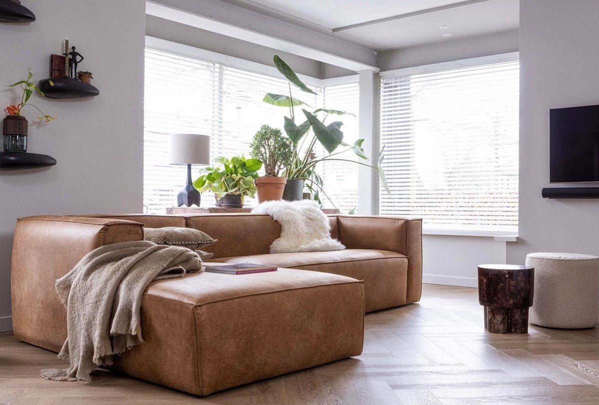 Maison ESTO Ecksofa BENNO recyceltes Leder günstig online kaufen