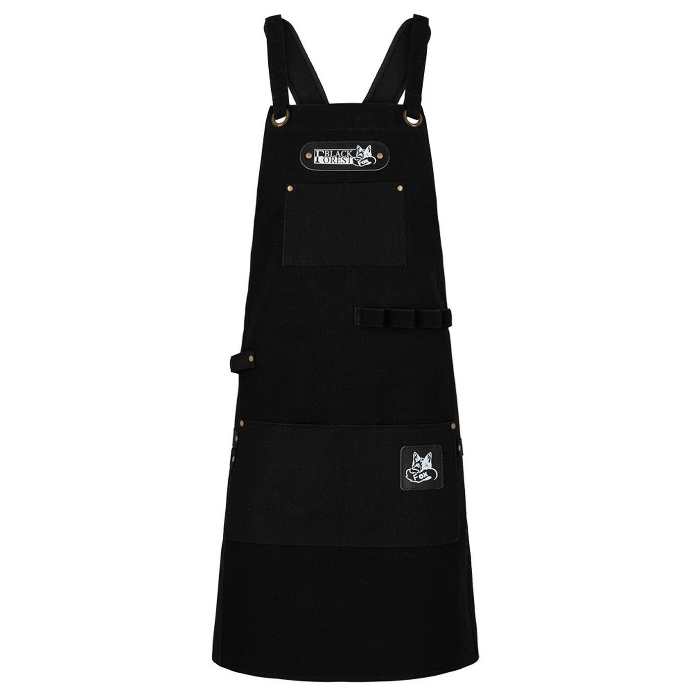 BLACK FOREST FOX Grillschürze Canvas Arbeitsschürze, Grillschürze BBQ Kochschürze Art & Comfort in, ART Grau