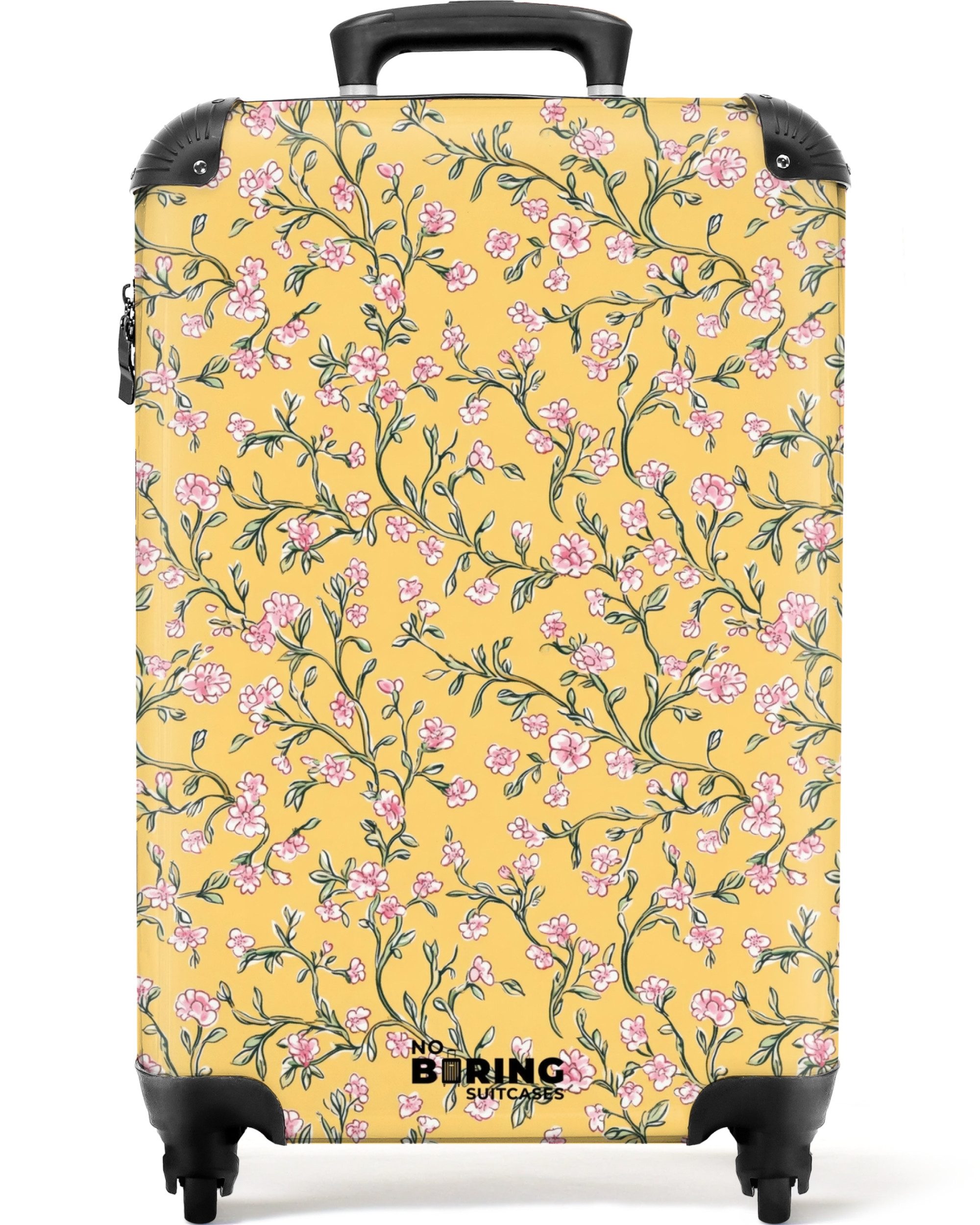 Hartschalen-Trolley Blumen - Motiv - Gelb 55x35x20cm
