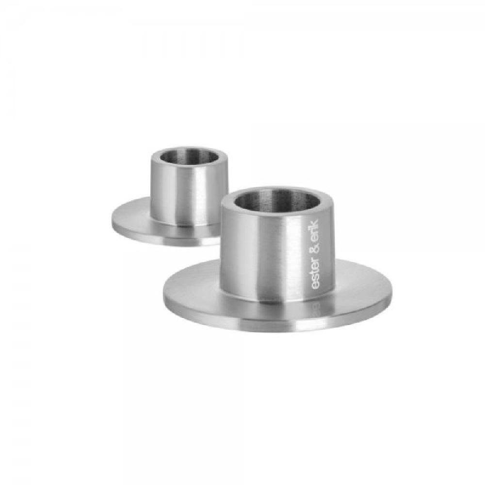 Kerzenhalter Kerzenhalter Set Small Silver Matt (2-teilig)
