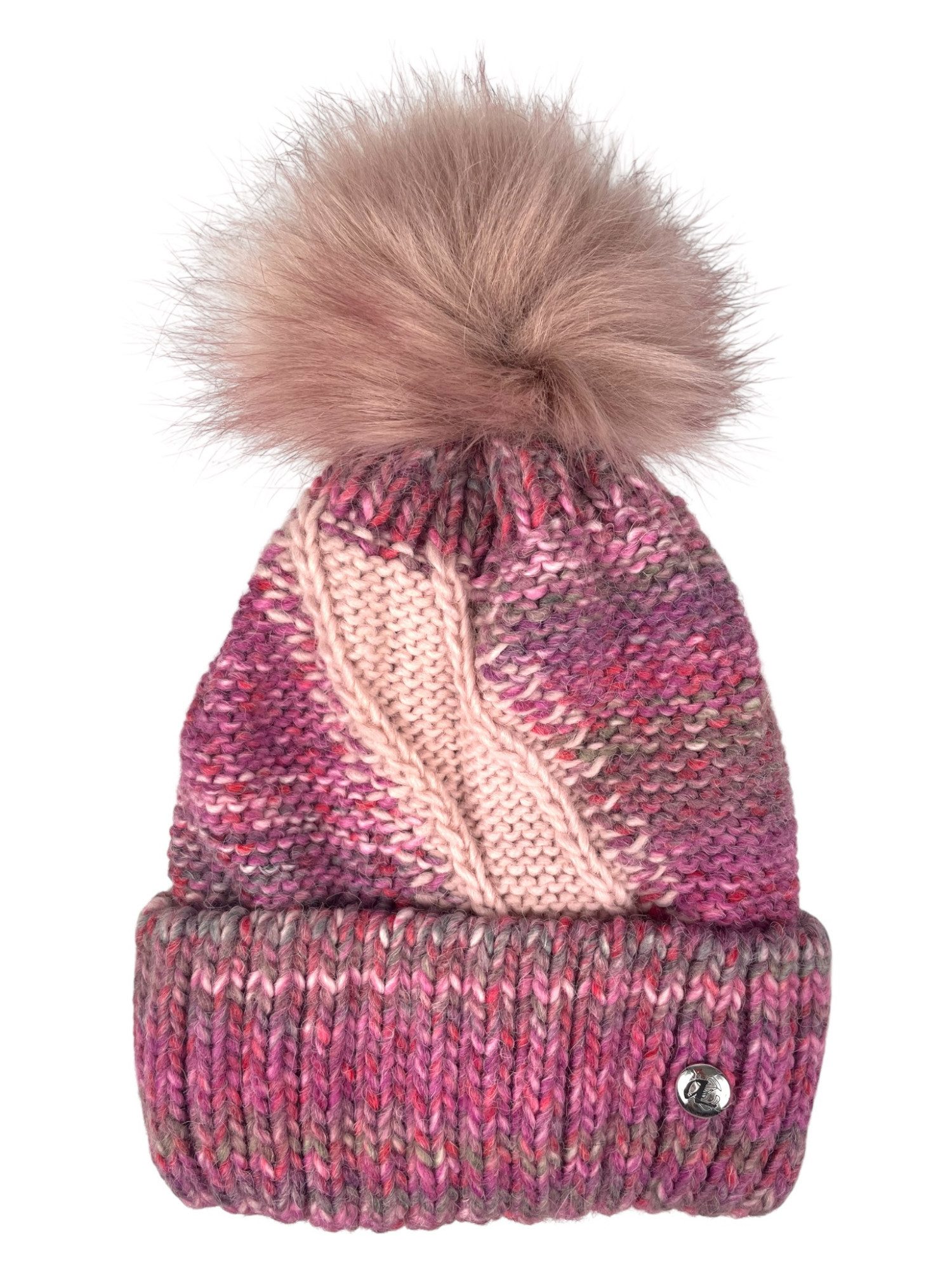Taschen4life Bommelmütze Beanie mit großem Bommel 701P lockerer Strick, weich gefüttert