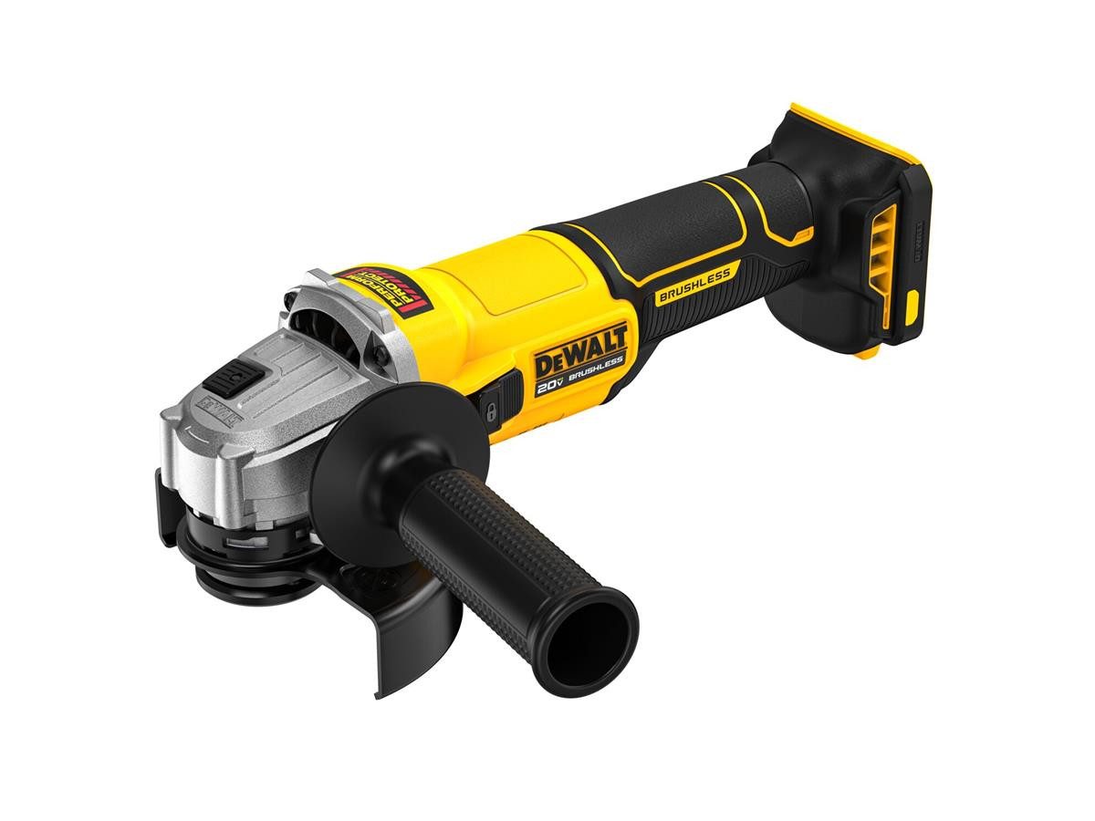 DeWalt Akku-Winkelschleifer 18V, Basisv., max. 9000 U/min, 125 mm, Schiebeschalter, ohne Akku und Ladegerät