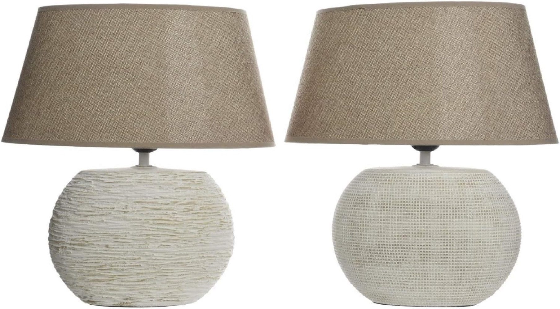 Lumineo Tischleuchte Tischlampe Keramik Leinenschirm Stückpreis H 40 cm