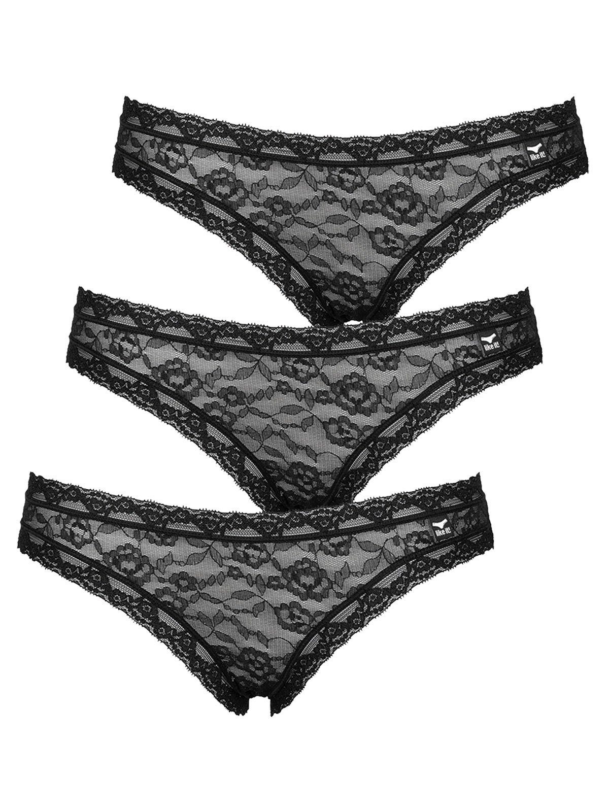 like it! Bikinislip 3er Pack Damen Minislip Lisa (Packung, 3-St) Zwickel