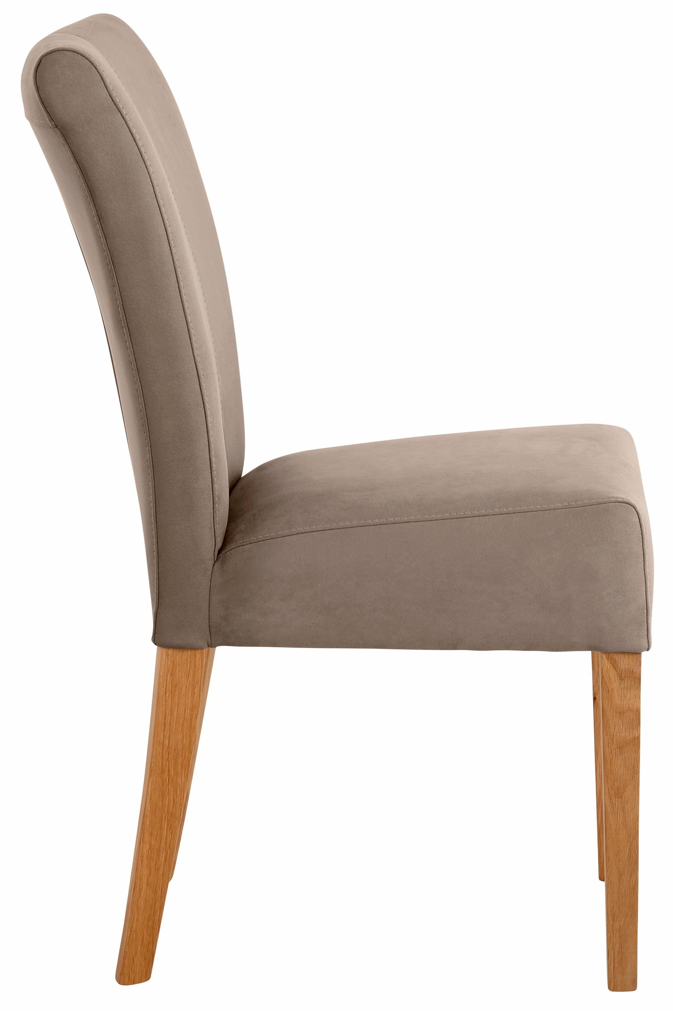 Home affaire 4-Fußstuhl Queen Polsterstuhl (Set, 2 St), verschiedene Bezüge, Gestell Massivholz – Bild 5 von 5
