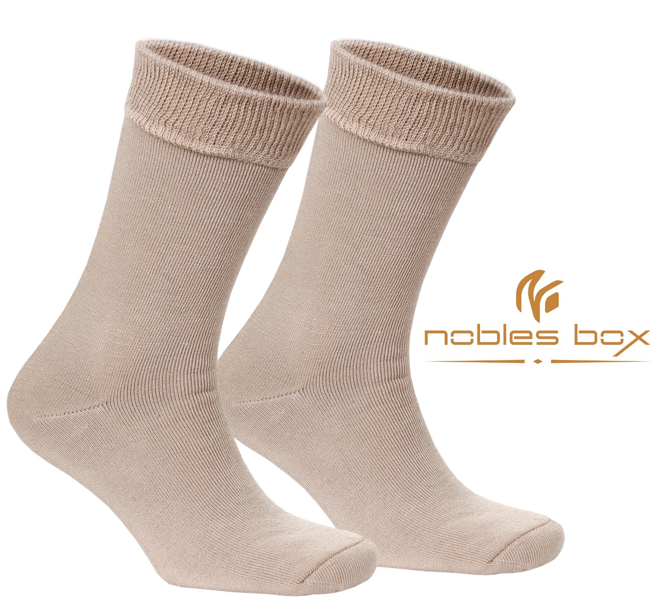 EU Warme (Beutel, 2-Paar, Herren Arbeitssocken Thermosocken Beige Socken, NoblesBox Größe) Wintersocken 41-46 Herren Herren