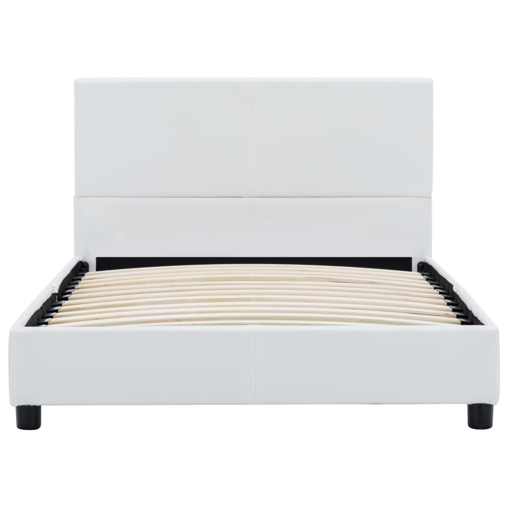 vidaXL Bett Bettgestell Weiß Kunstleder 90x200 günstig online kaufen