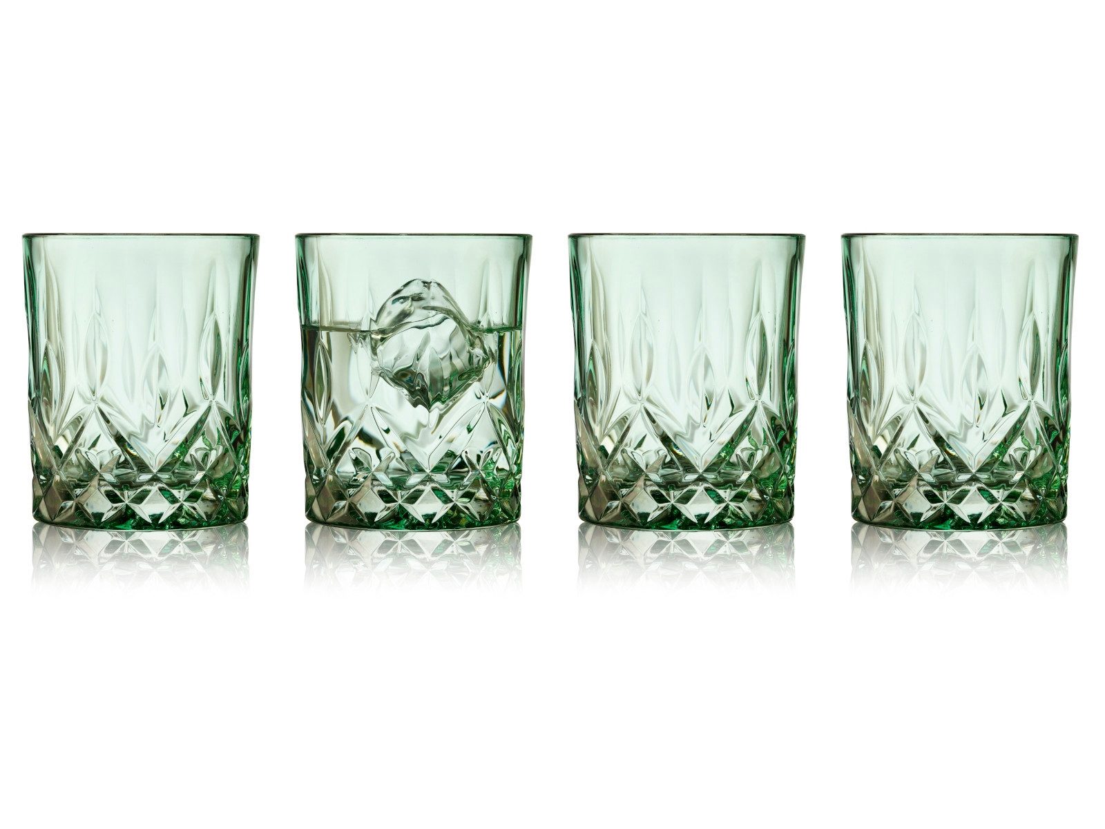 LYNGBY-GLAS Gläser-Set Sorrento Whiskyglas grün 320ml Set4, Glas, Whiskyglas Sorrento 32 cl 4 Stck. Grün