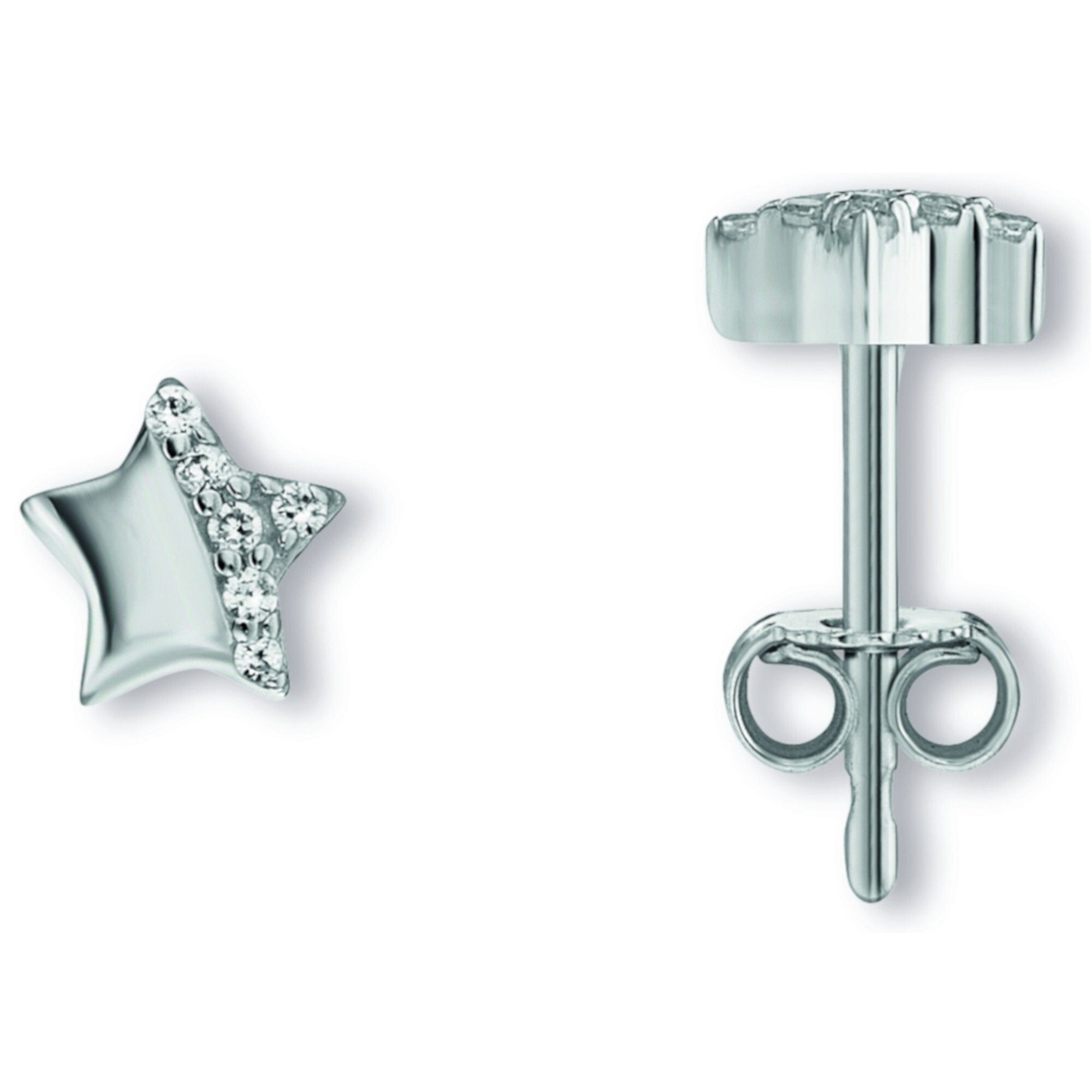 beliebte Produkte ONE ELEMENT Paar Ohrstecker Zirkonia aus Silber Silber, Schmuck Ohrstecker Stern Stern Ohrringe 925 Damen