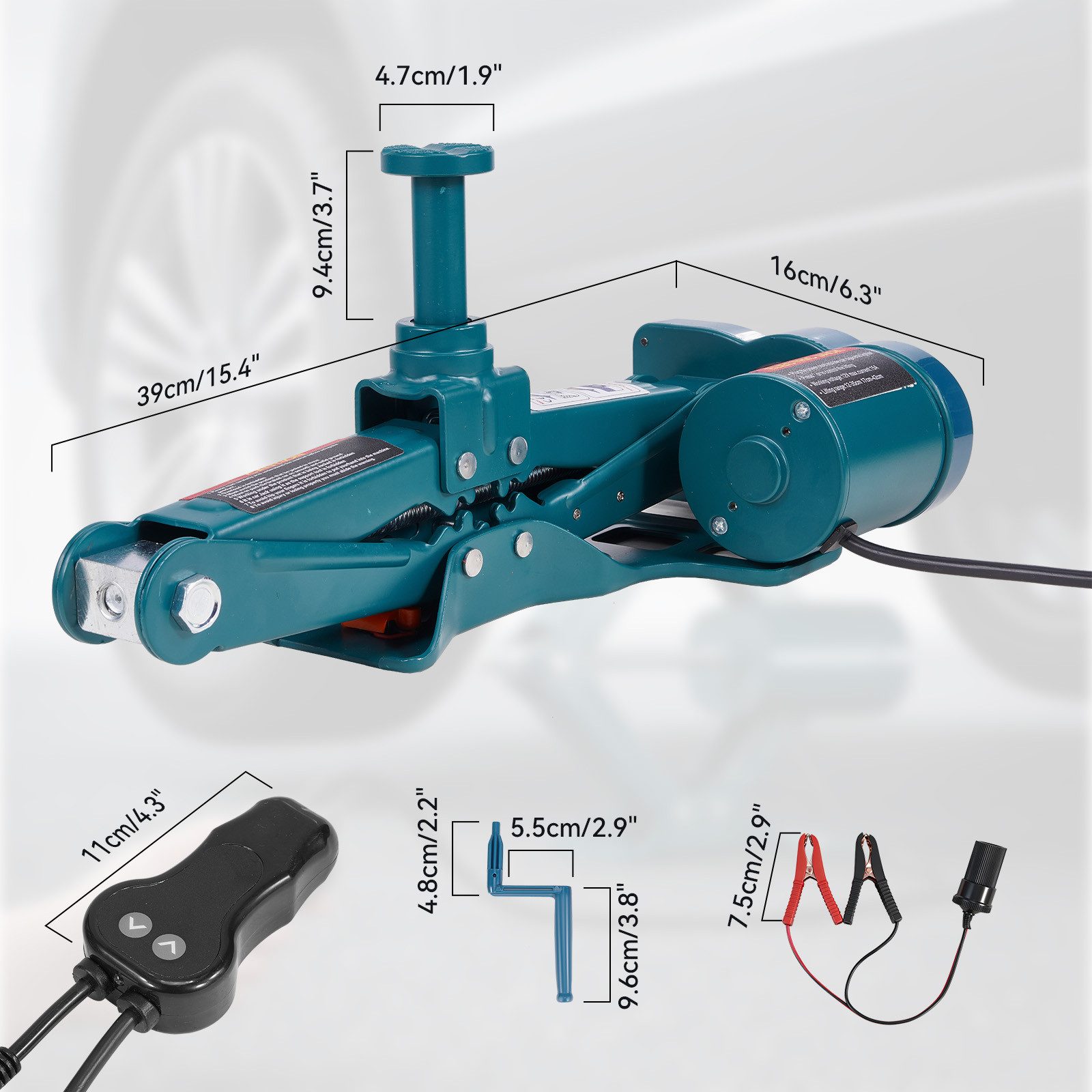 Yofidra Wagenheber 12V Elektrischer Hydraulikheber, max. Hubhöhe: 37 cm, bis 3 t, max. Hubhöhe: 37 cm, Scherenwagenheber Tragbarer Wagenheber für PKW, SUV Und M – Bild 5 von 5