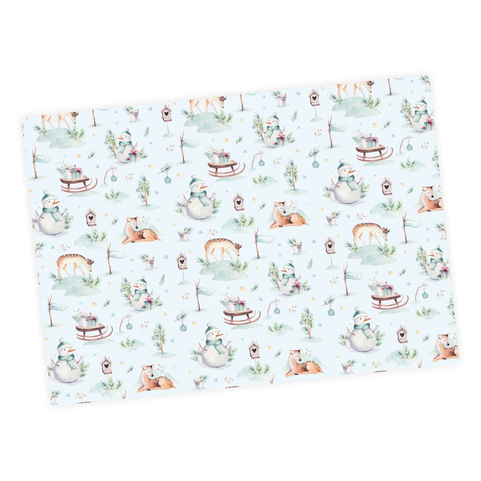 nikima Geschenkpapier 5 Bögen Geschenkpapier Winterland - 1,60€/qm- 84,1 x 59,4 cm, 5 Bögen