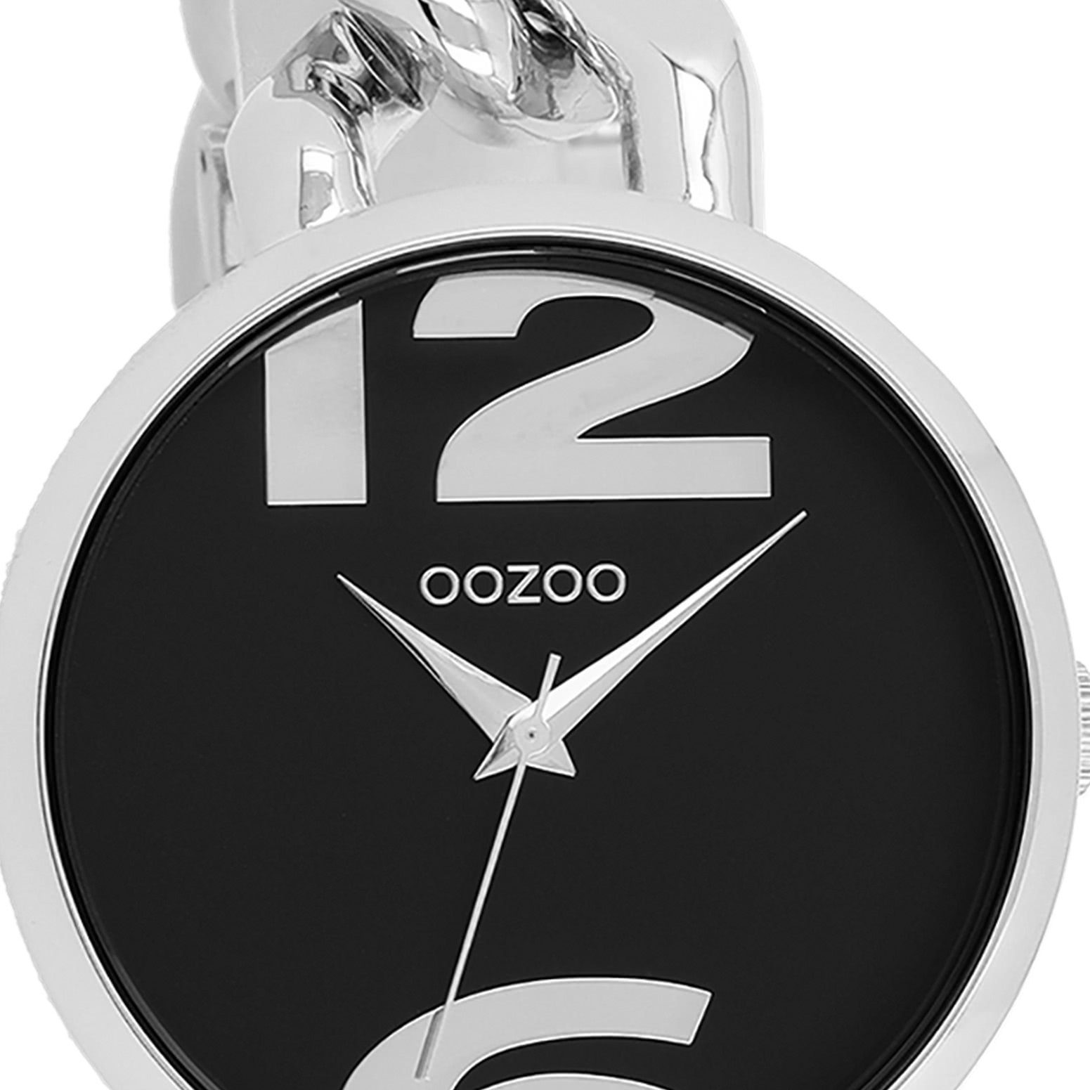 Japanisches OOZOO Metallarmband, Timepieces Armbanduhr rund, 40mm) Analog, Laufwerk groß (ca. Fashion-Style, Damen Oozoo Quarzuhr Damenuhr