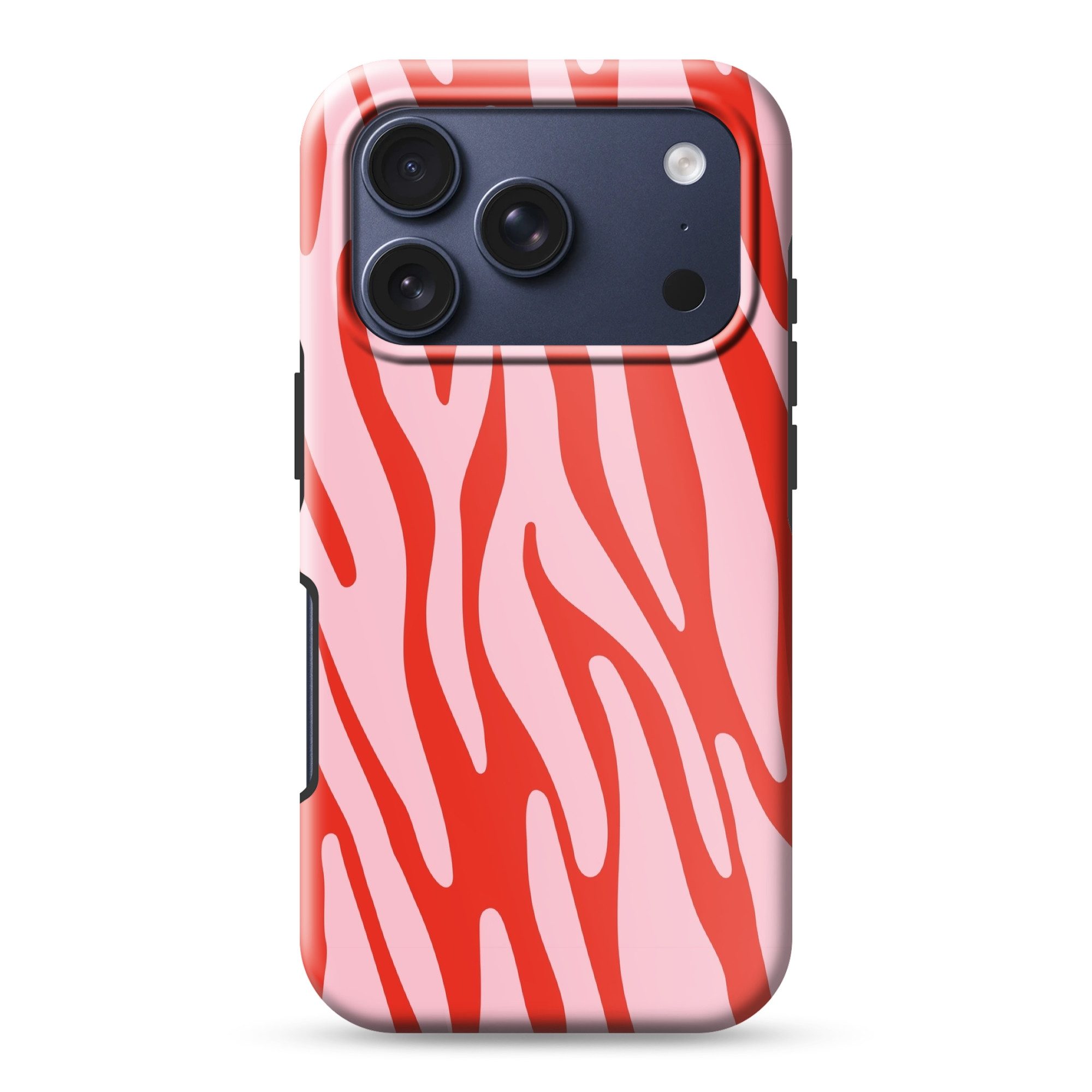 OnlyWow Handyhülle Magsafe für Apple iPhone 17 Pro Zebramuster - Rosa - Rot - Tiermuster, Handy Case, Hardcase, Stoßfest, Bumper Case
