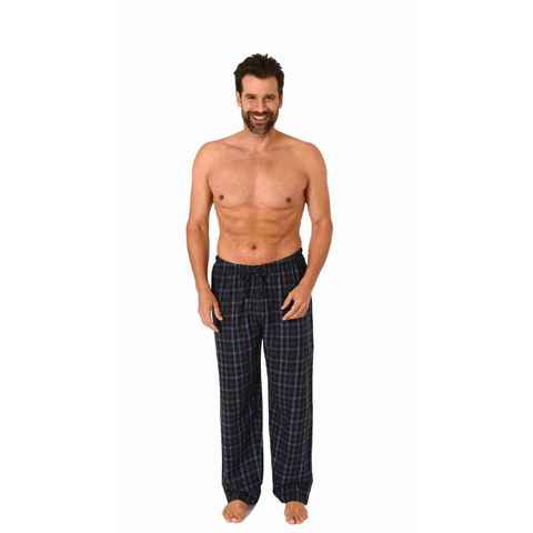 Trend by Normann Pyjama Herren Flanell Schlafanzug Hose lang in Karo Optik aus Baumwolle