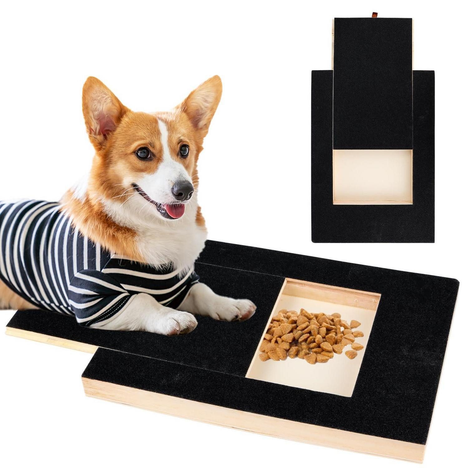 LuxusKollektion Kratzbrett Hundekratzbrett mit Leckerlibox 35x25x3cm