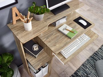 Wohnling Schreibtisch WL1.171 (Sonoma 94x90,5x48,5 cm mit Tastaturauszug Modern), Bürotisch Home Office, PC-Tisch mit Stauraum